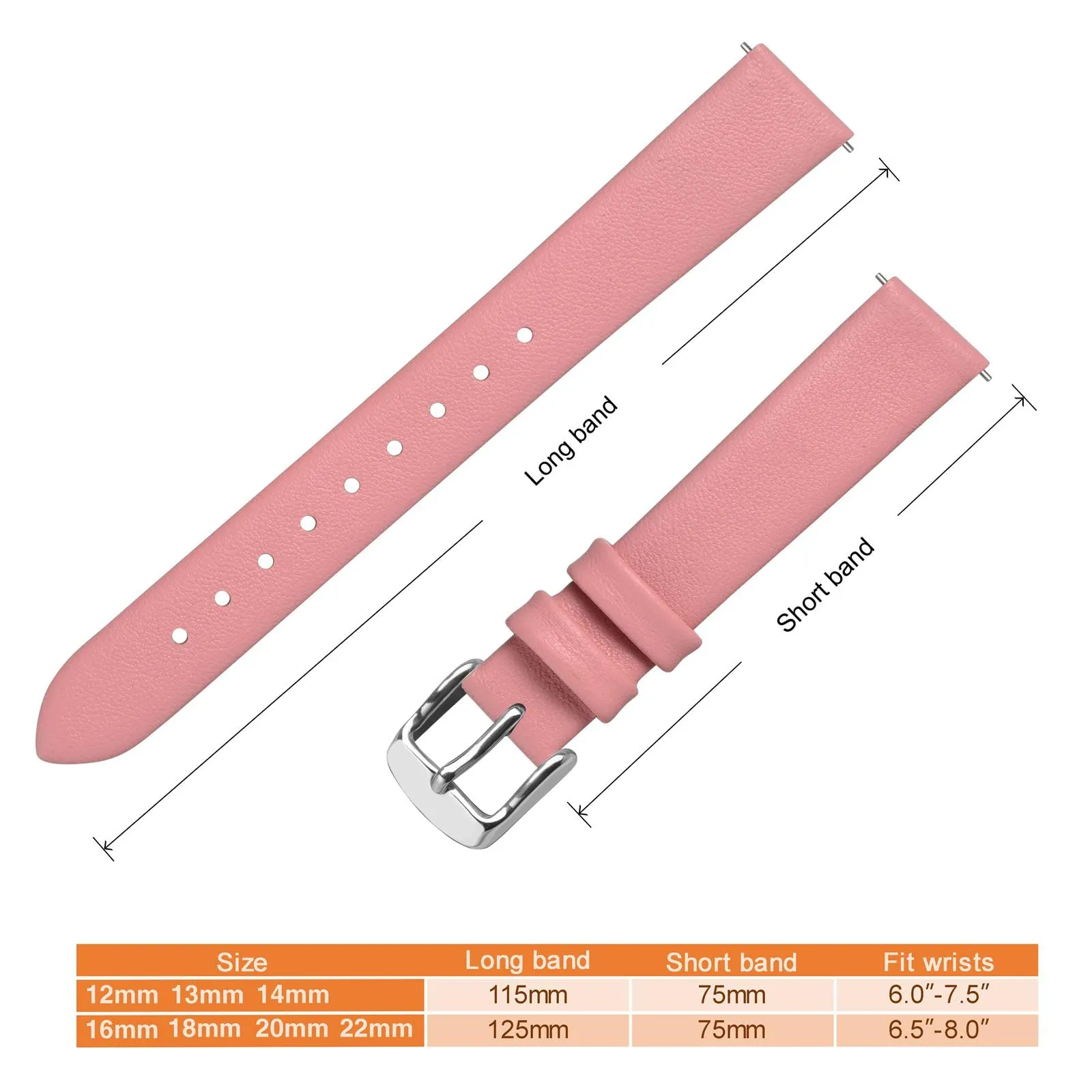 ANNEFIT Cinturini per Orologi per Uomo Donna, Cinturino in Vera Pelle con Sgancio Rapido, Larghezza della Banda 22mm (Rosa) - immagine 4