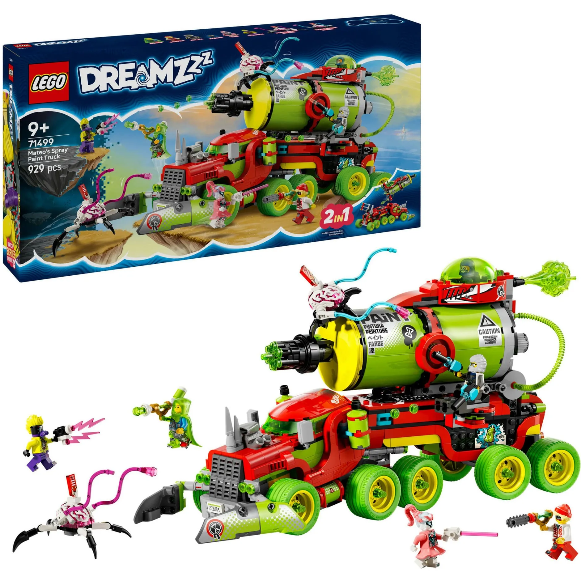 DREAMZzz 71499 2 in 1 Il Camion della Vernice Spray di Mateo, Giocattolo con 2 Modalità di Costruzione per Bambini da 9+, Giochi di costruzione - immagine 1