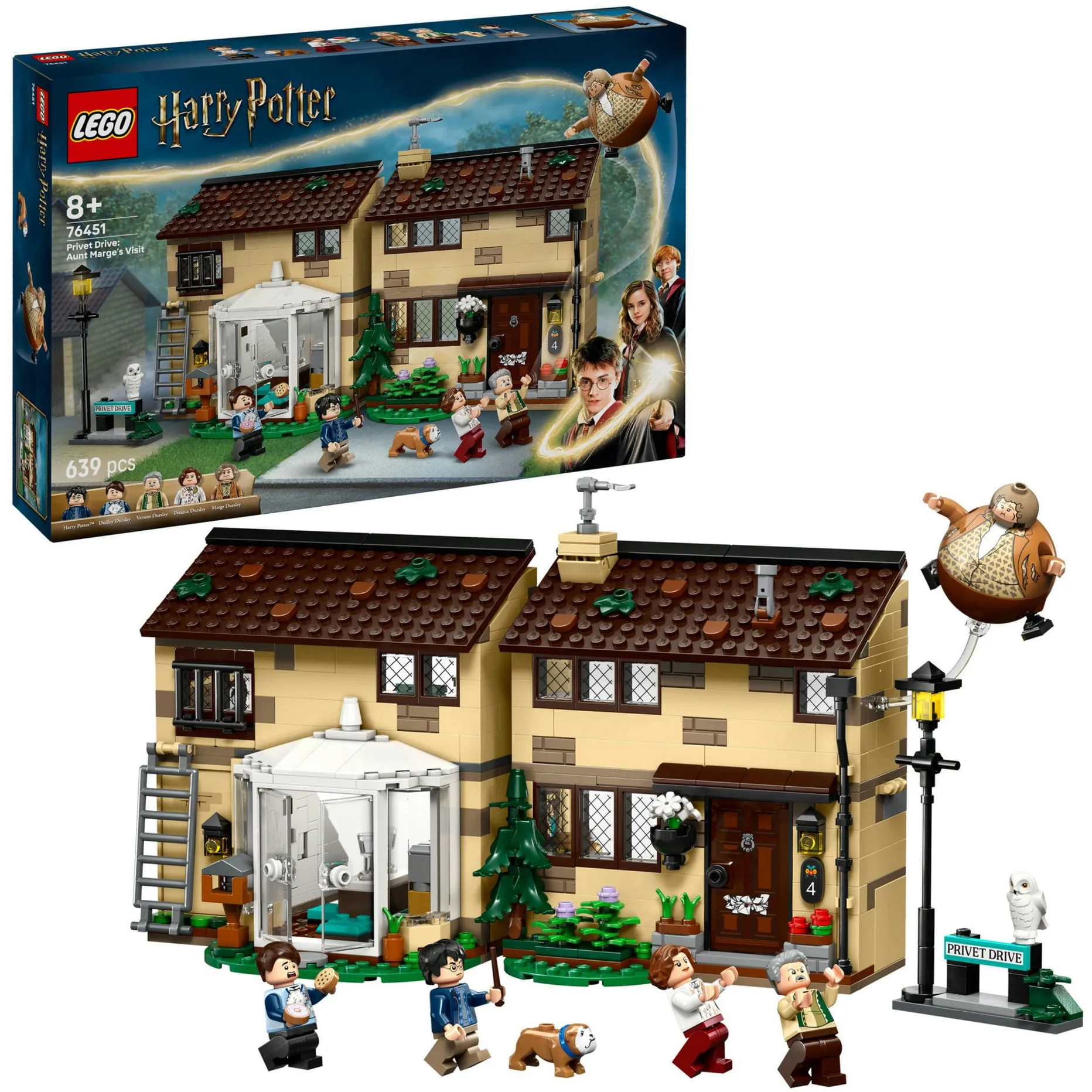 Harry Potter 76451 Privet Drive: la Visita di zia Marge, Casa Giocattolo con 6 Personaggi, Regalo per Bambini da 8 Anni, Giochi di costruzione - immagine 1