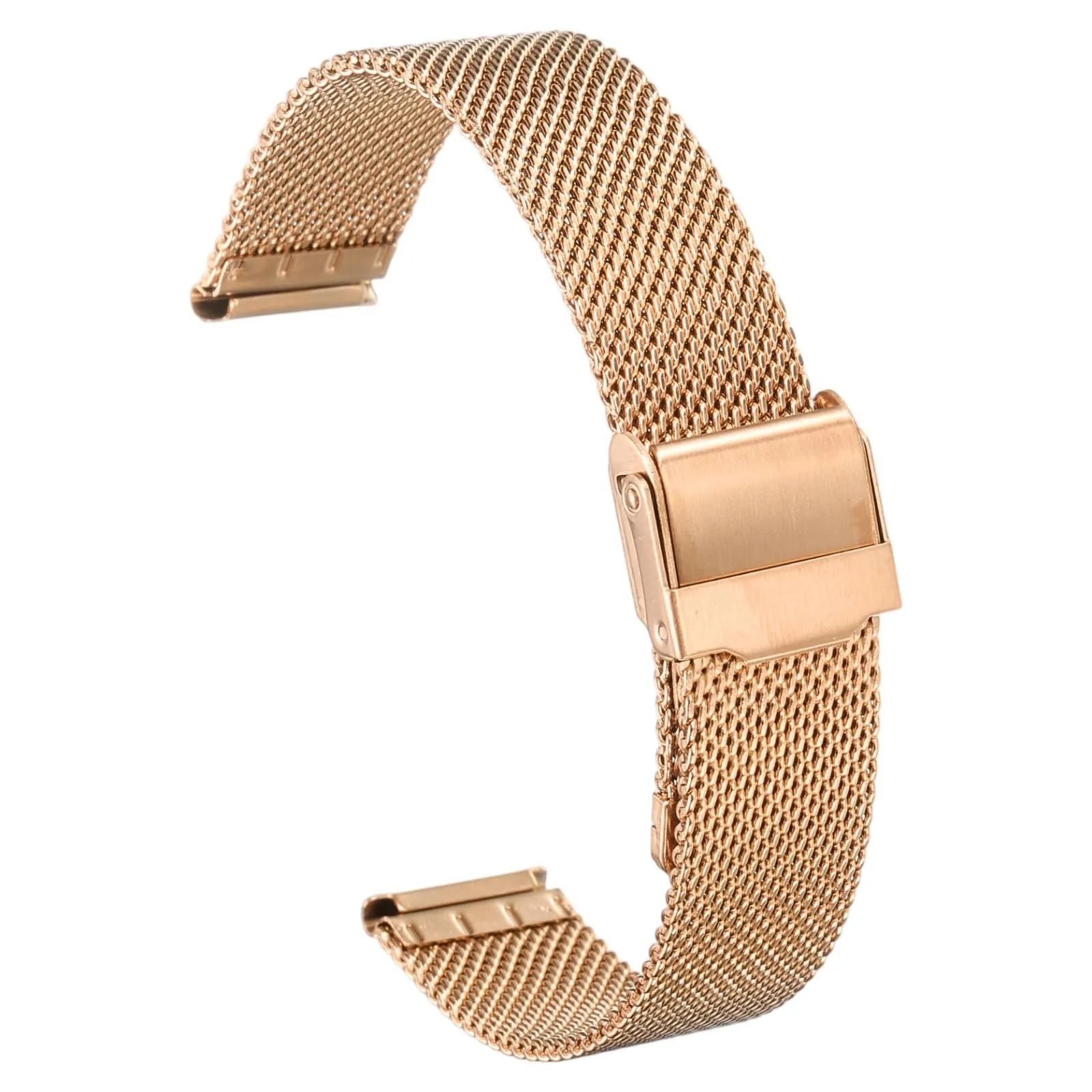QUARKZMAN Cinturino Orologio in Maglia Acciaio Inossidabile 16mm Cinturini Orologio in Metallo Sgancio Rapido Regolabile Sostitutivo Smartwatch Per Donna, Oro Rosa - immagine 1