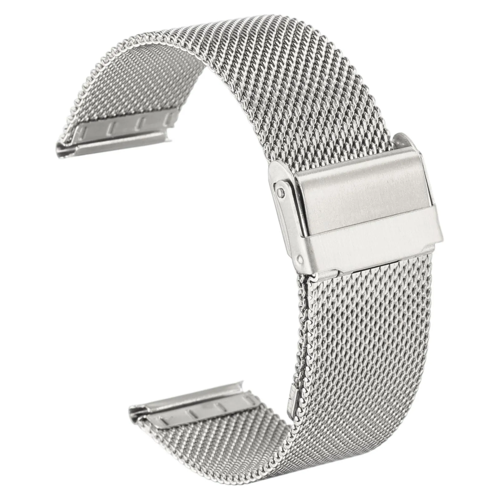QUARKZMAN Cinturino Orologio in Maglia Acciaio Inossidabile 20mm Cinturini Orologio in Metallo Sgancio Rapido Regolabile Sostitutivo Smartwatch Uomo Donna, Argento - immagine 1