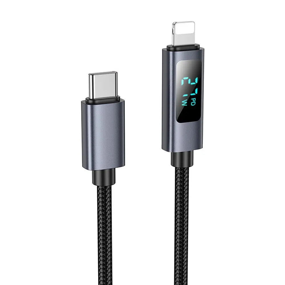 Cavo Dati e Ricarica USB-C - Lightning HOCO Display X112, 27W, 1m, Nero - immagine 1