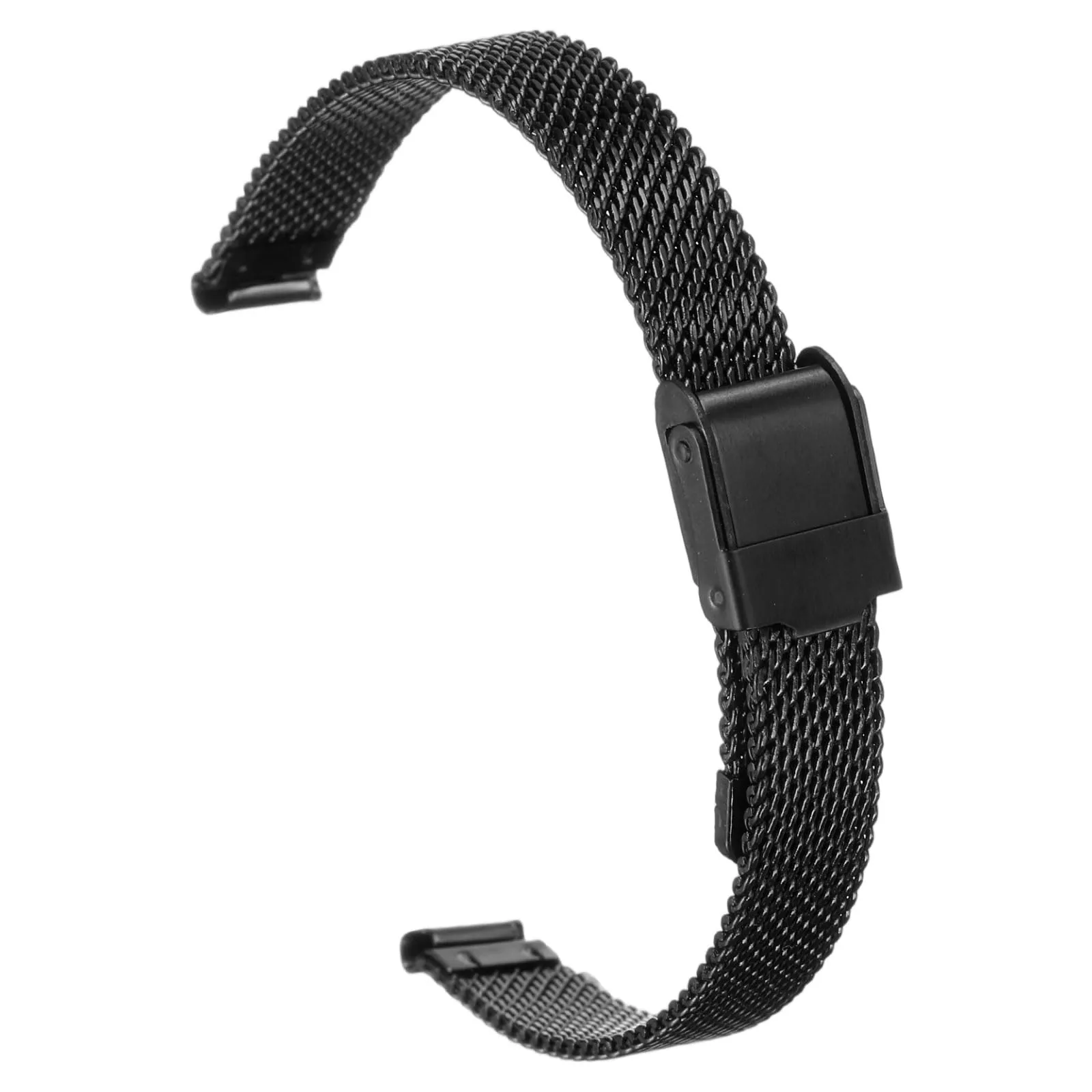 QUARKZMAN Cinturino Orologio in Maglia Acciaio Inossidabile 10mm Cinturini Orologio in Metallo Sgancio Rapido Regolabile Sostitutivo Smartwatch Uomo Donna, Nero - immagine 1
