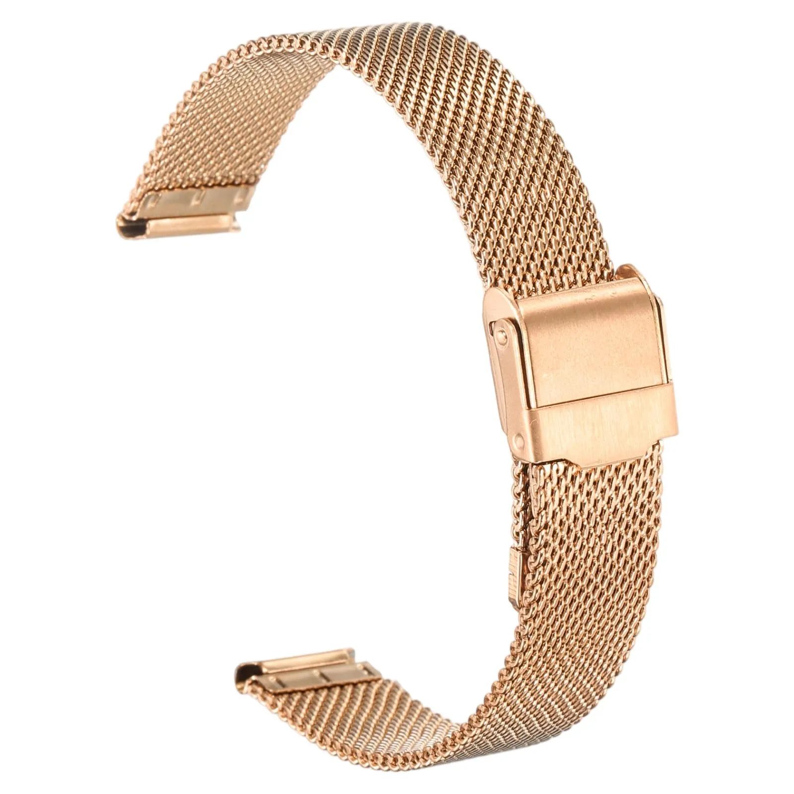 QUARKZMAN Cinturino Orologio in Maglia Acciaio Inossidabile 15mm Cinturini Orologio in Metallo Sgancio Rapido Regolabile Sostitutivo Smartwatch Per Donna, Oro Rosa - immagine 1