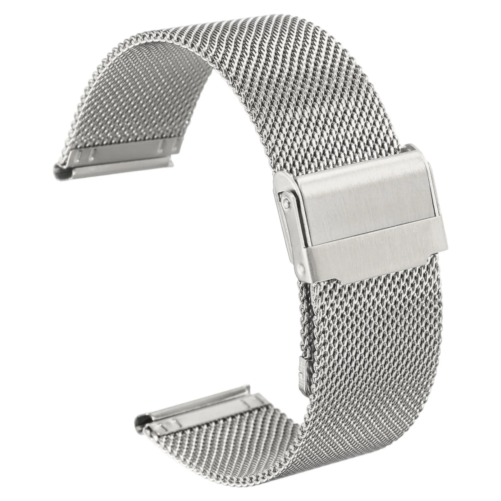 QUARKZMAN Cinturino Orologio in Maglia Acciaio Inossidabile 22mm Cinturini Orologio in Metallo Sgancio Rapido Regolabile Sostitutivo Smartwatch Uomo Donna, Argento - immagine 1