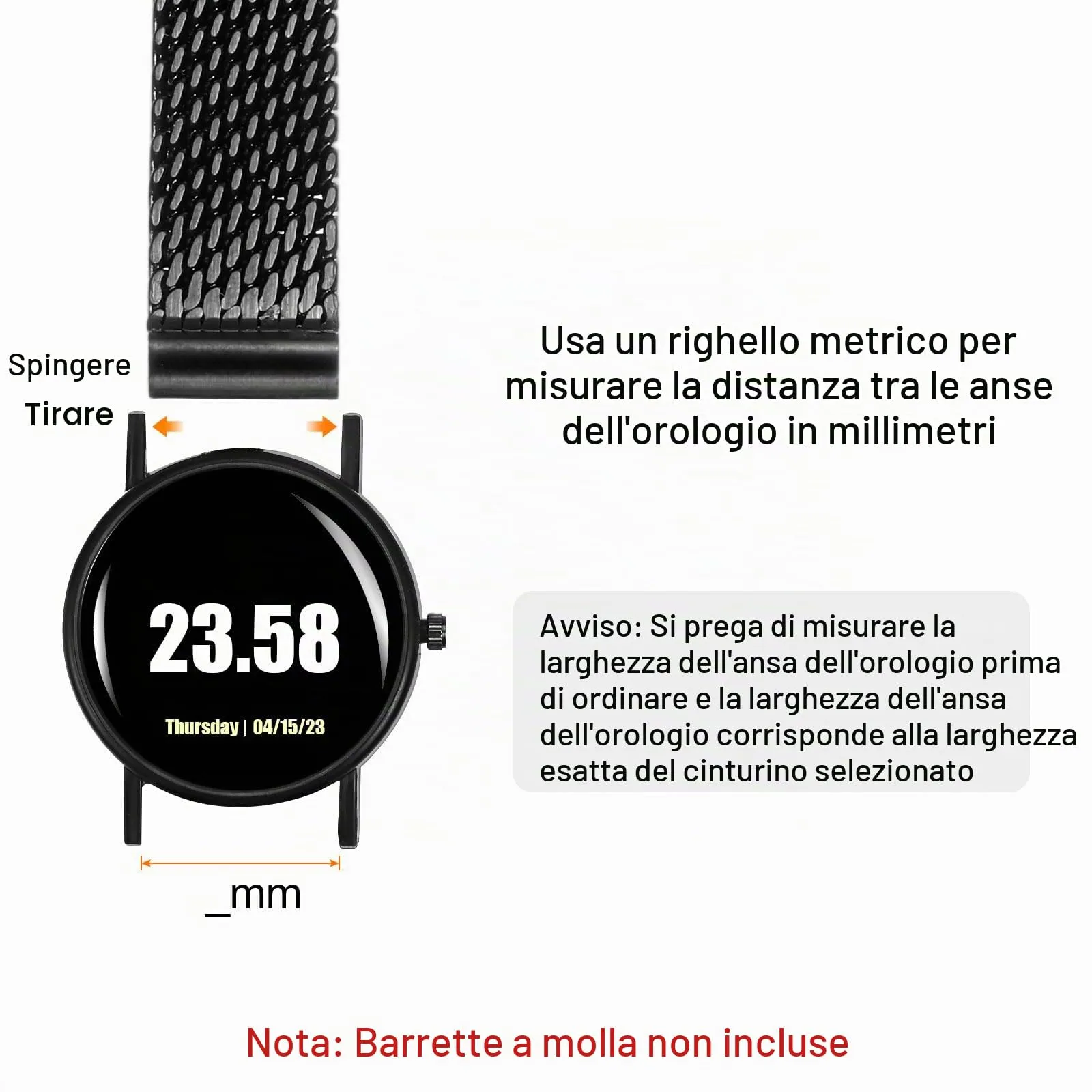 QUARKZMAN Cinturino Orologio in Maglia Acciaio Inossidabile 19mm Cinturini Orologio in Metallo Sgancio Rapido Regolabile Sostitutivo Smartwatch Per Donna, Nero - immagine 4