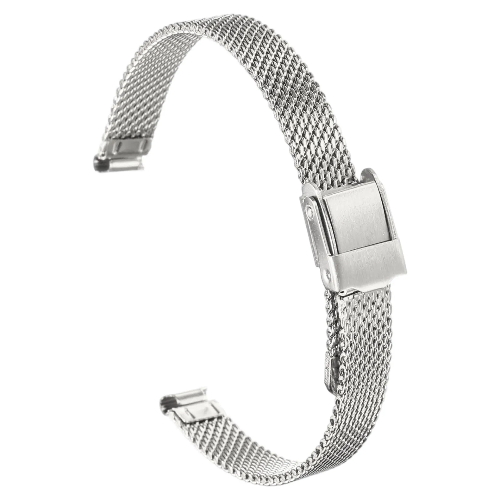 QUARKZMAN Cinturino Orologio in Maglia Acciaio Inossidabile 8mm Cinturini Orologio in Metallo Sgancio Rapido Regolabile Sostitutivo Smartwatch Uomo Donna, Argento - immagine 1