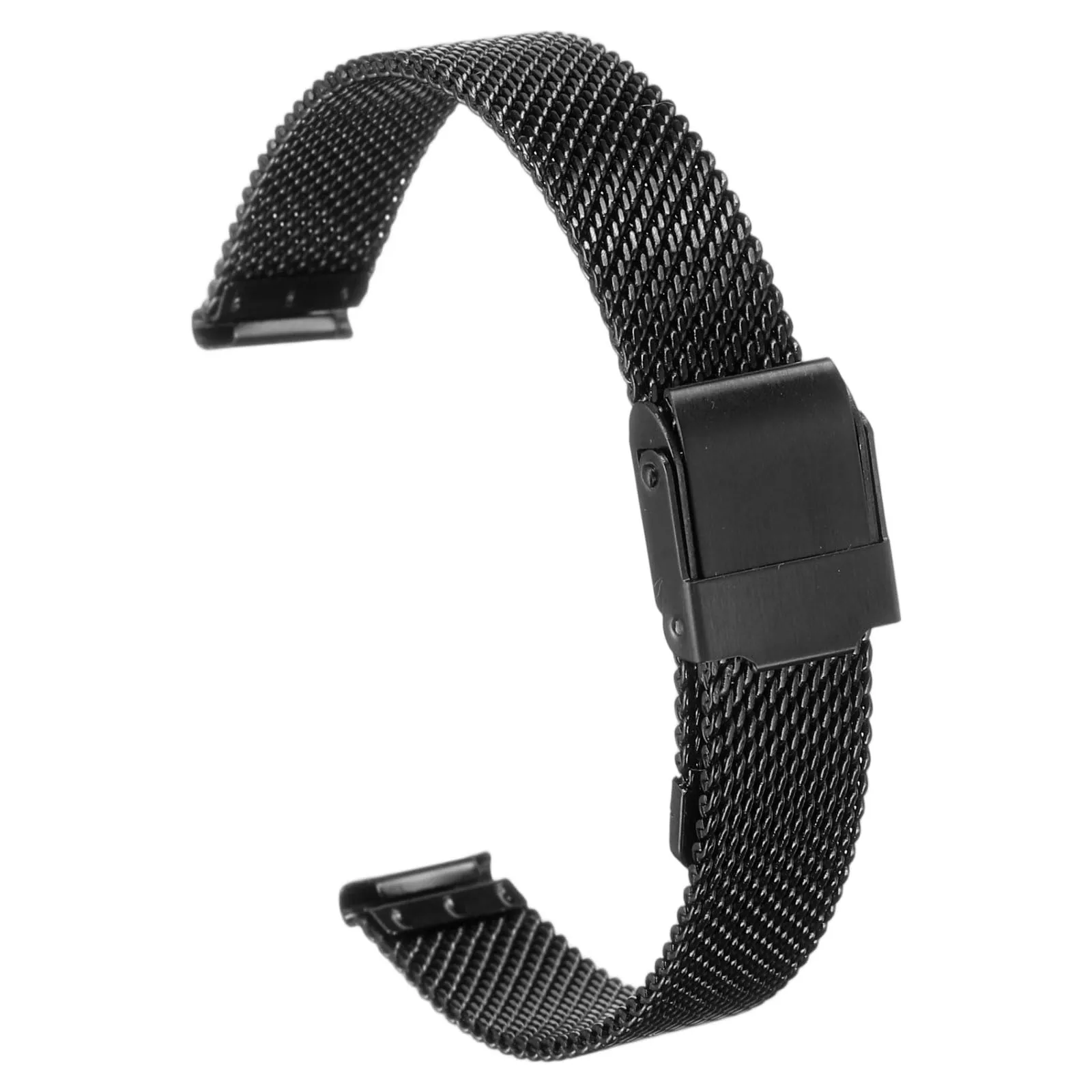 QUARKZMAN Cinturino Orologio in Maglia Acciaio Inossidabile 13mm Cinturini Orologio in Metallo Sgancio Rapido Regolabile Sostitutivo Smartwatch Uomo Donna, Nero - immagine 1