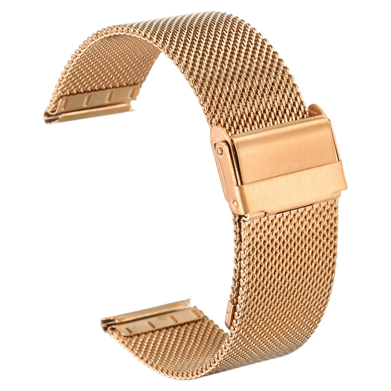 QUARKZMAN Cinturino Orologio in Maglia Acciaio Inossidabile 20mm Cinturini Orologio in Metallo Sgancio Rapido Regolabile Sostitutivo Smartwatch Per Donna, Oro Rosa - immagine 1