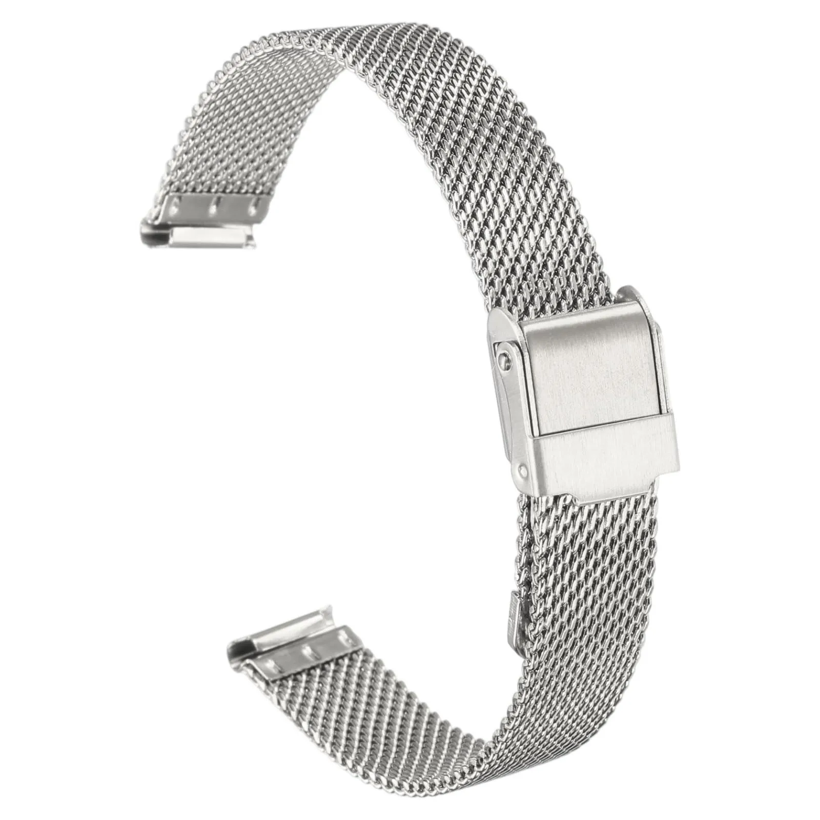 QUARKZMAN Cinturino Orologio in Maglia Acciaio Inossidabile 12mm Cinturini Orologio in Metallo Sgancio Rapido Regolabile Sostitutivo Smartwatch Uomo Donna, Argento - immagine 1