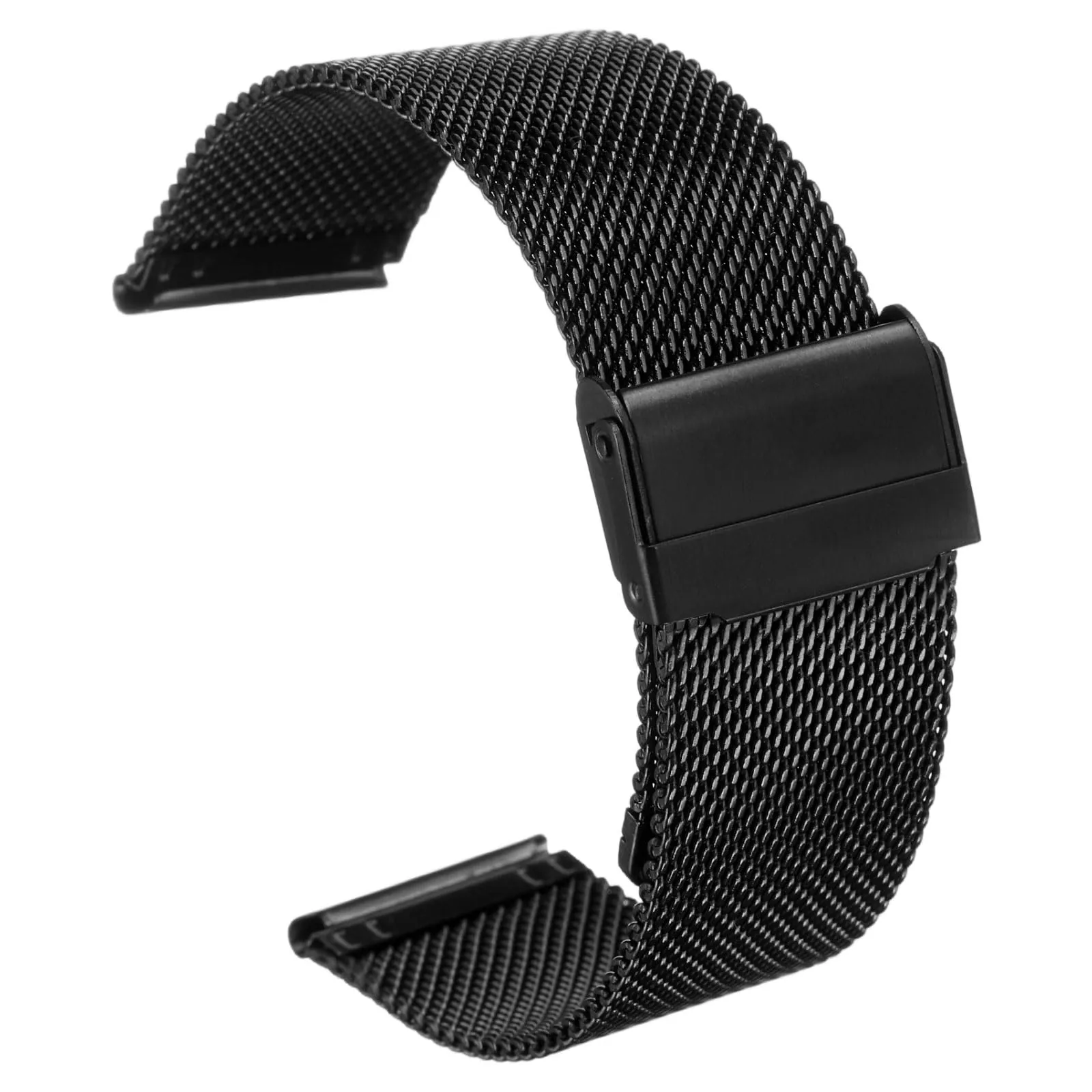 QUARKZMAN Cinturino Orologio in Maglia Acciaio Inossidabile 22mm Cinturini Orologio in Metallo Sgancio Rapido Regolabile Sostitutivo Smartwatch Per Donna, Nero - immagine 1