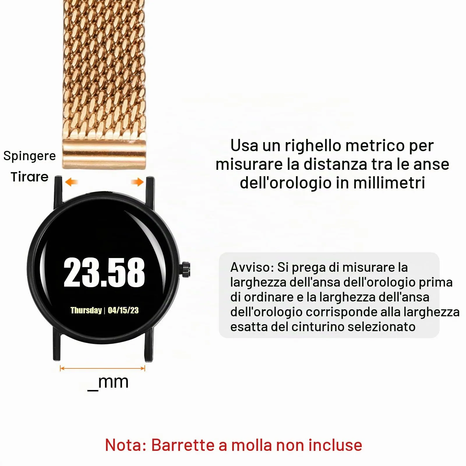 QUARKZMAN Cinturino Orologio in Maglia Acciaio Inossidabile 18mm Cinturini Orologio in Metallo Sgancio Rapido Regolabile Sostitutivo Smartwatch Per Donna, Oro Rosa - immagine 4