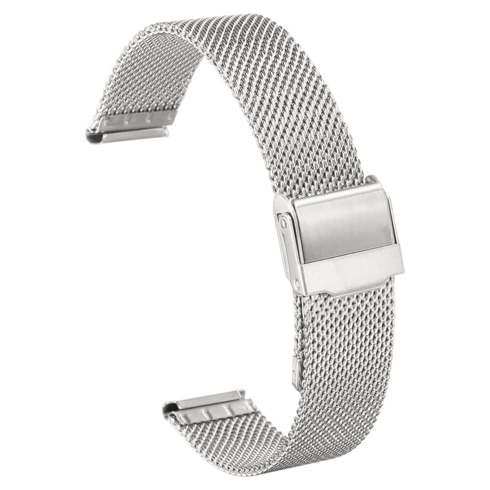 QUARKZMAN Cinturino Orologio in Maglia Acciaio Inossidabile 16mm Cinturini Orologio in Metallo Sgancio Rapido Regolabile Sostitutivo Smartwatch Uomo Donna, Argento - immagine 1