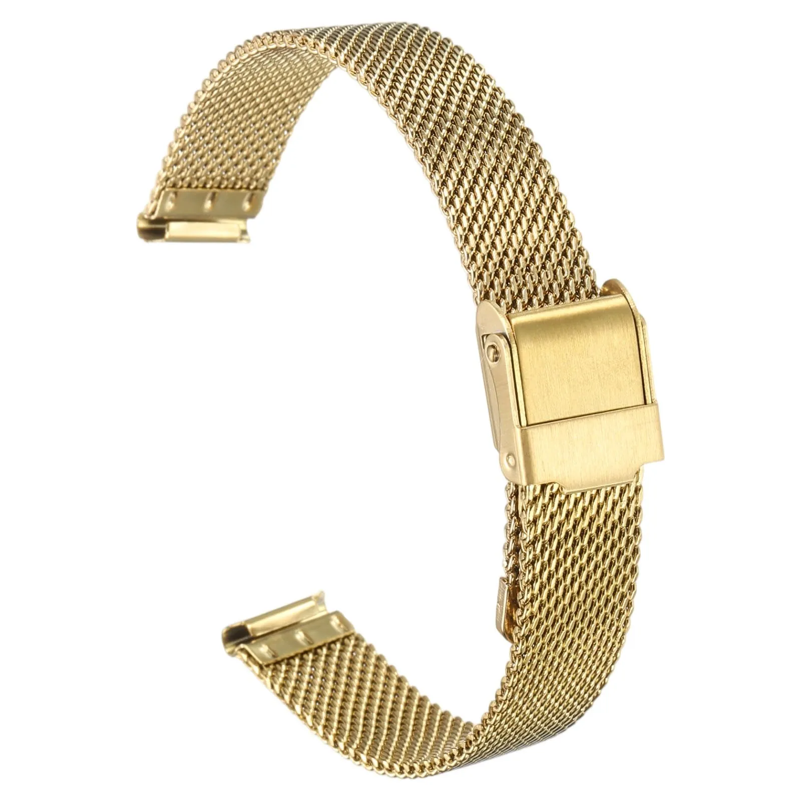 QUARKZMAN Cinturino Orologio in Maglia Acciaio Inossidabile 13mm Cinturini Orologio in Metallo Sgancio Rapido Regolabile Sostitutivo Smartwatch Uomo Donna, Oro - immagine 1