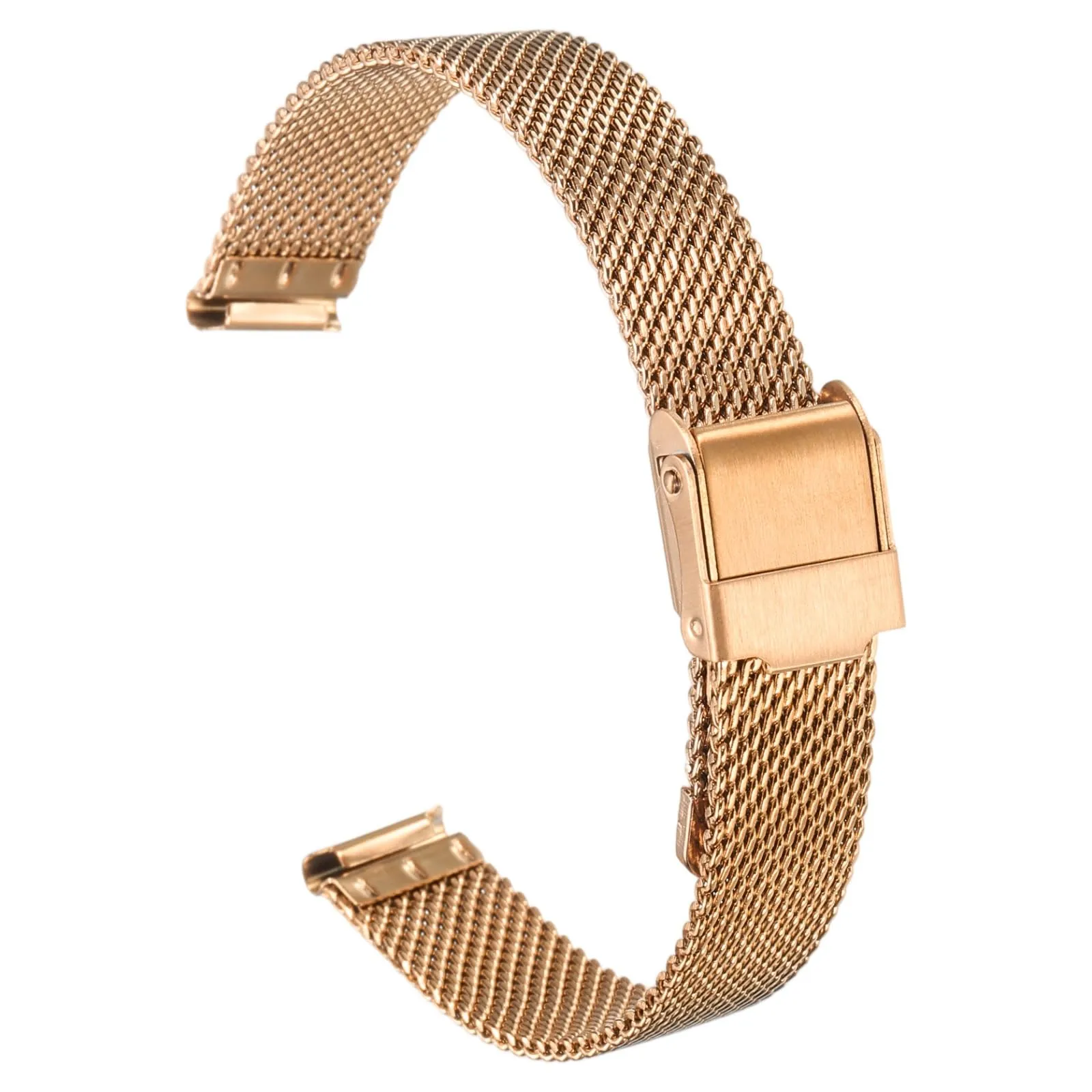 QUARKZMAN Cinturino Orologio in Maglia Acciaio Inossidabile 13mm Cinturini Orologio in Metallo Sgancio Rapido Regolabile Sostitutivo Smartwatch Per Donna, Oro Rosa - immagine 1