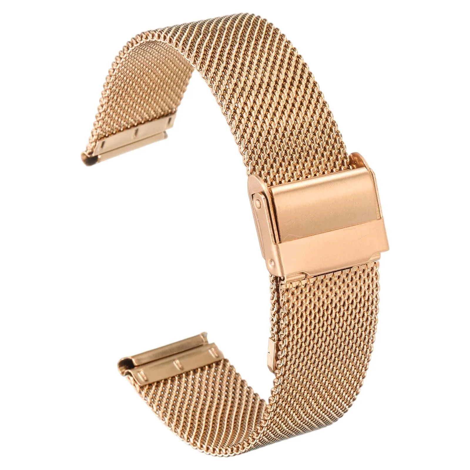 QUARKZMAN Cinturino Orologio in Maglia Acciaio Inossidabile 19mm Cinturini Orologio in Metallo Sgancio Rapido Regolabile Sostitutivo Smartwatch Per Donna, Oro Rosa - immagine 1