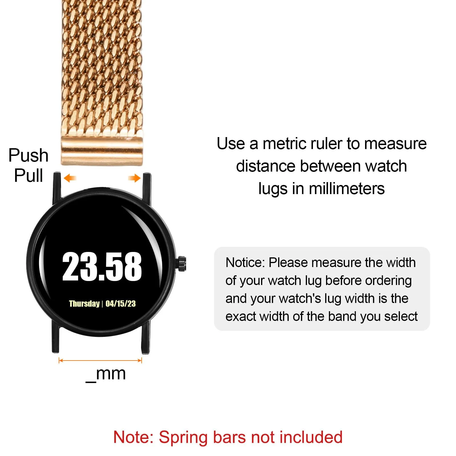 QUARKZMAN Cinturino Orologio in Maglia Acciaio Inossidabile 19mm Cinturini Orologio in Metallo Sgancio Rapido Regolabile Sostitutivo Smartwatch Per Donna, Oro Rosa - immagine 4