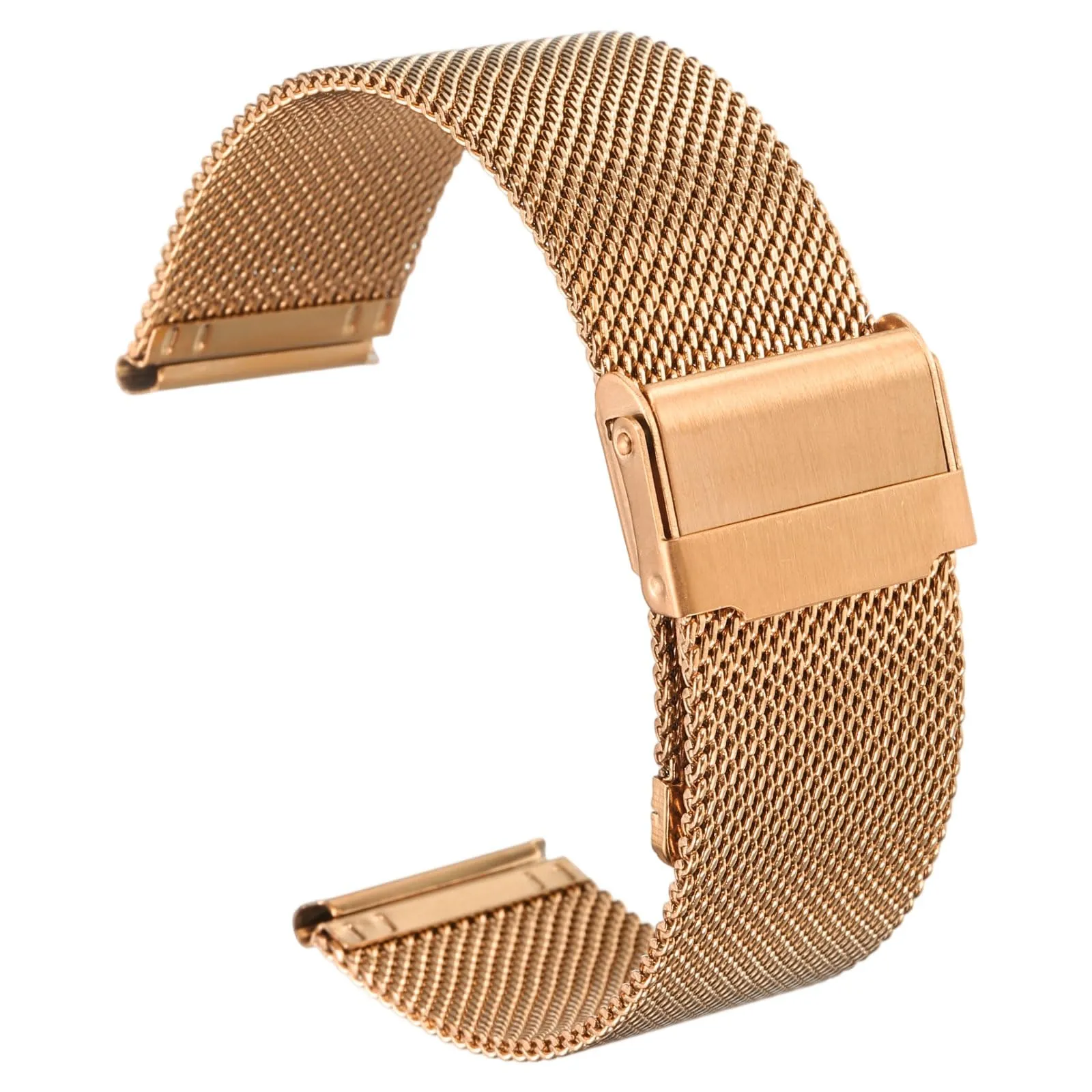 QUARKZMAN Cinturino Orologio in Maglia Acciaio Inossidabile 24mm Cinturini Orologio in Metallo Sgancio Rapido Regolabile Sostitutivo Smartwatch Per Donna, Oro Rosa - immagine 1
