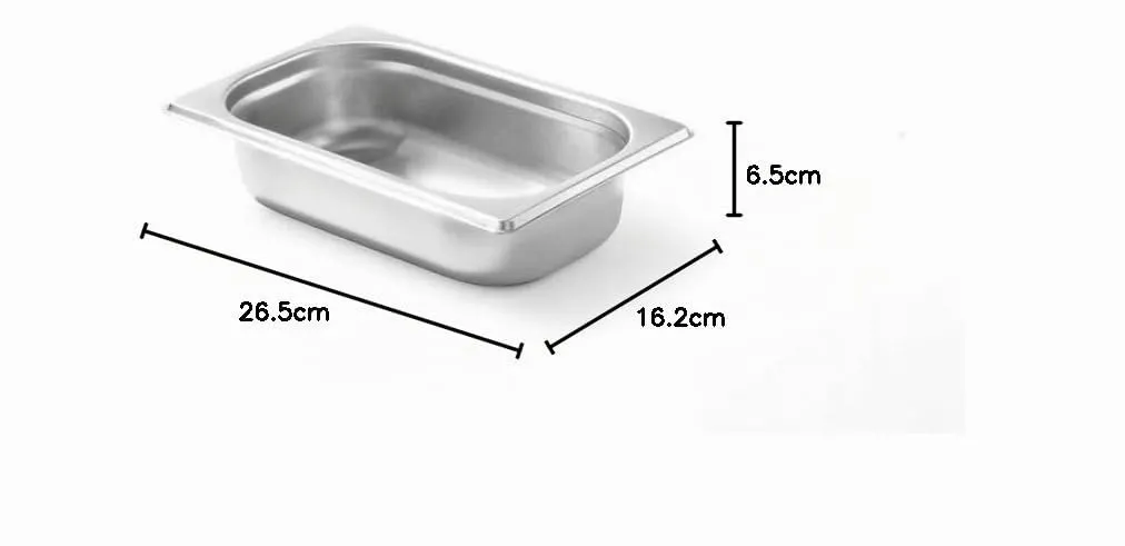 HENDI Contenitore Gastronorm GN 1/4, Budget Line, resistenza termica -40 °C a 250 °C, per forno e bagnomaria, 1,8L, 265x162x(H) 65mm, acciaio inox - immagine 4