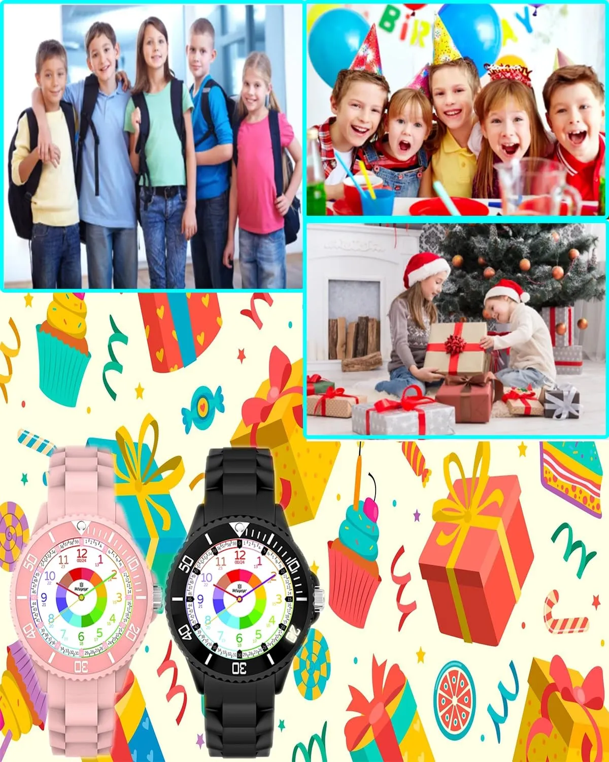 Weayege Orologio per Bambini, Educativo e Impermeabile 3ATM, Regalo Didattico 4-18 Anni, Full HD 1080P Home - immagine 7
