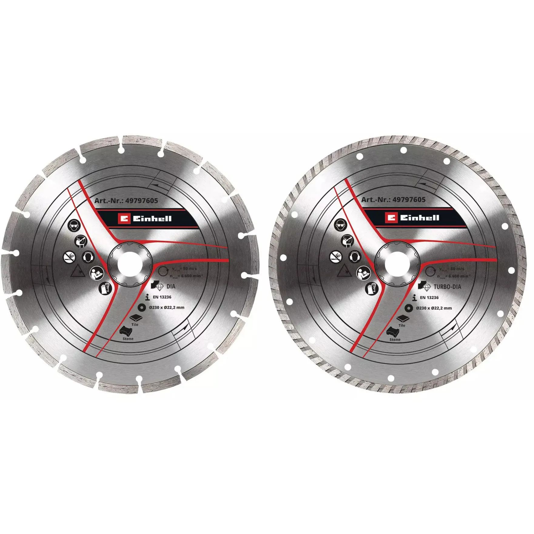 Disco diamantato turbo, Ø 230 x 22,23 x 1,8mm, set da 2, Lama - immagine 1