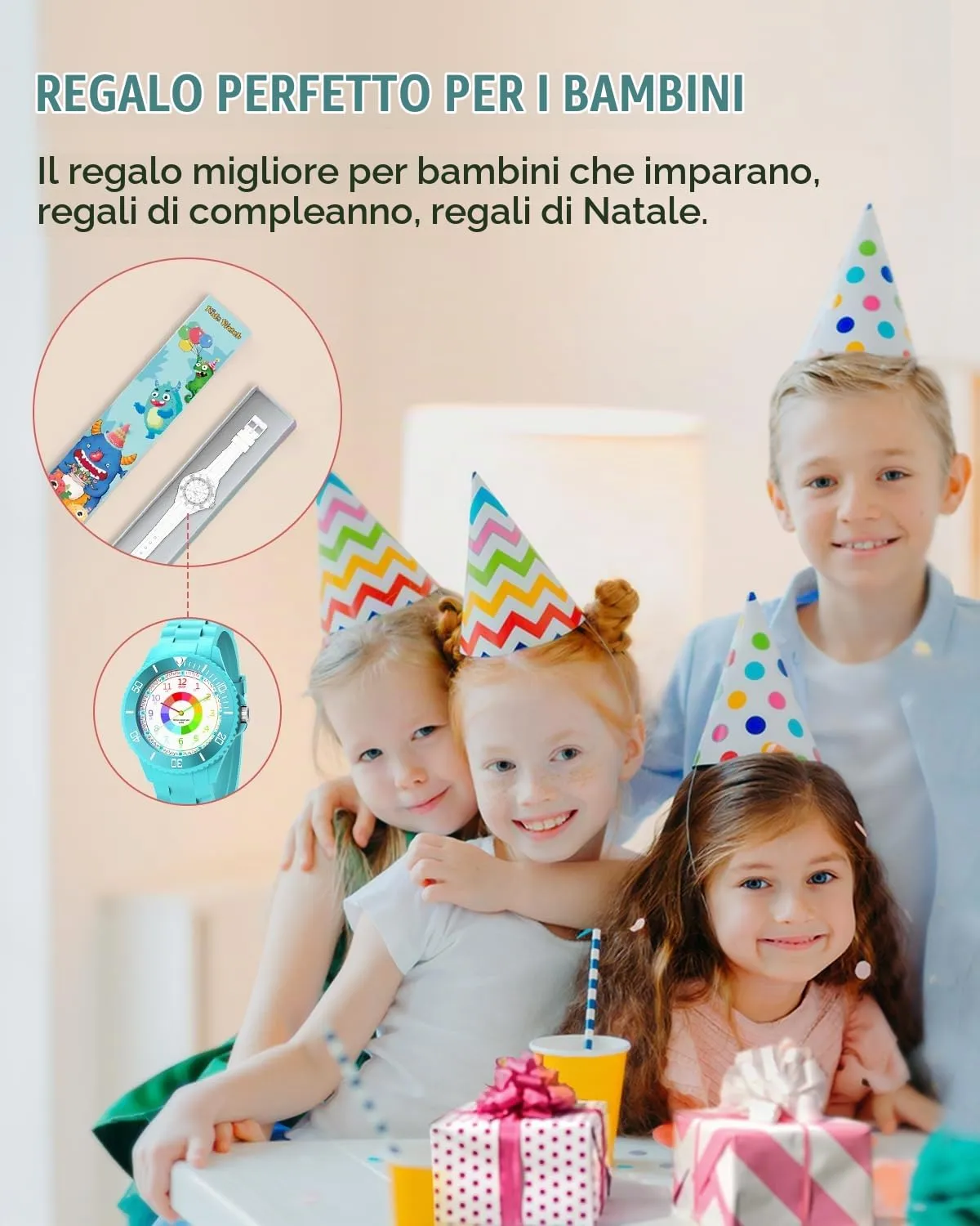 Orologio Educativo, Impermeabile 3ATM, 4-18 Anni, 1080p Full HD - immagine 7