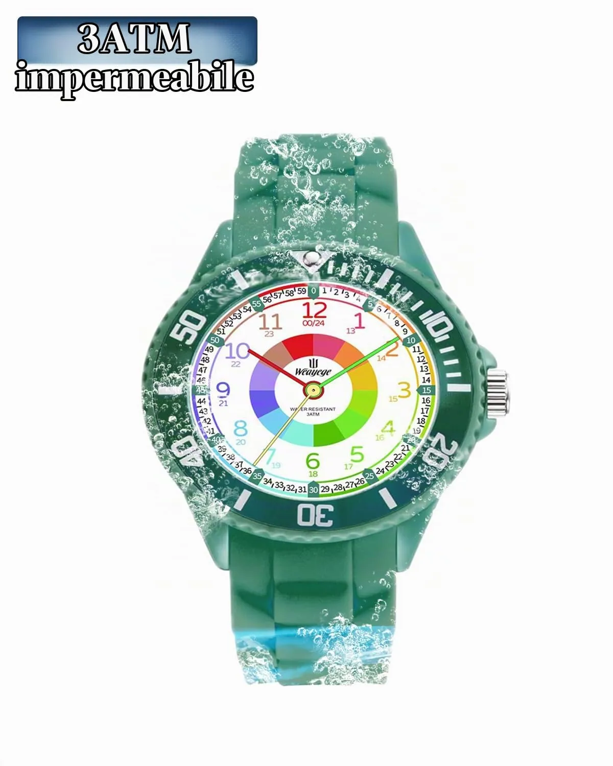 Weayege Orologio Didattico per Bambini 5-18 Anni - Regalo da Polso - immagine 2