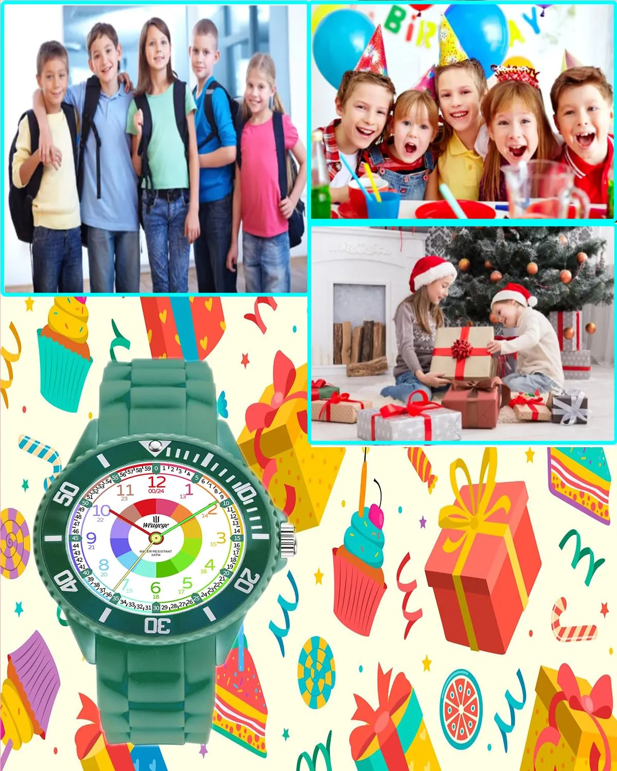 Weayege Orologio Didattico per Bambini 5-18 Anni - Regalo da Polso - immagine 7
