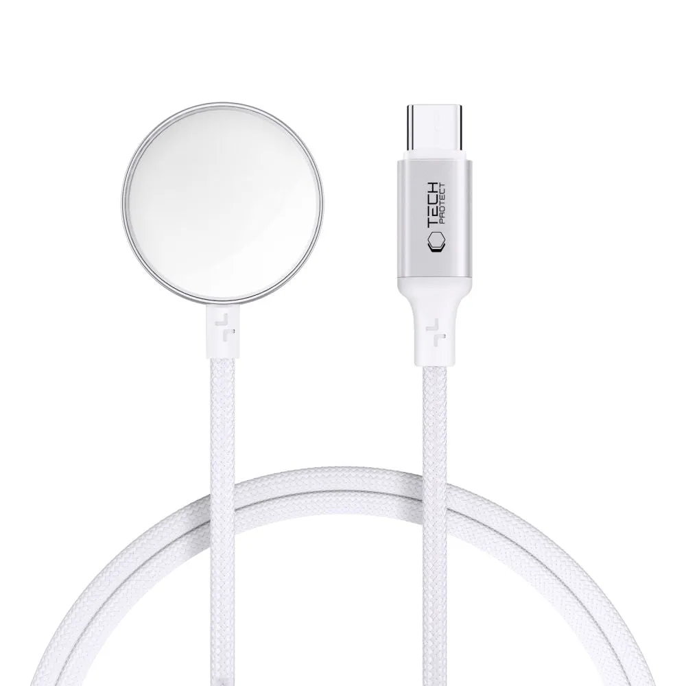 Caricabatterie Wireless Tech-Protect MC02 Ultraboost C per Apple Watch Series, USB-C, Bianco - immagine 1