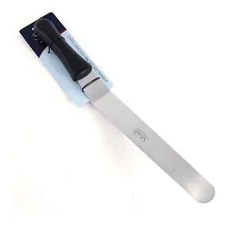 Spatola cucina piegata cuoco inox (25x4cm) Acciaio e Nero SPCUP25 - immagine 1