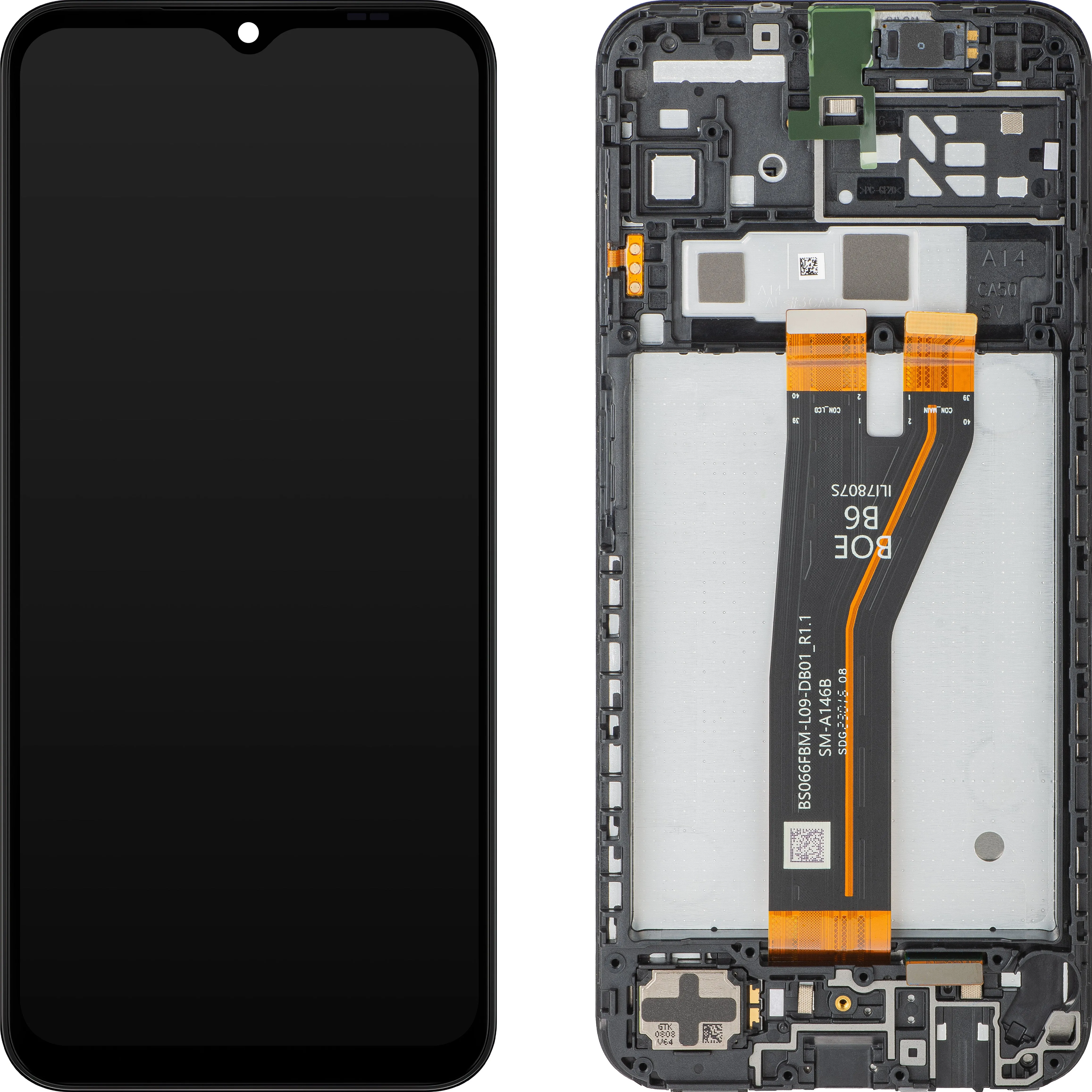 Display con Touchscreen Samsung Galaxy A14 5G A146, con Cornice, Versione Non-Europa, Nero, Service Pack GH82-30658A - immagine 1