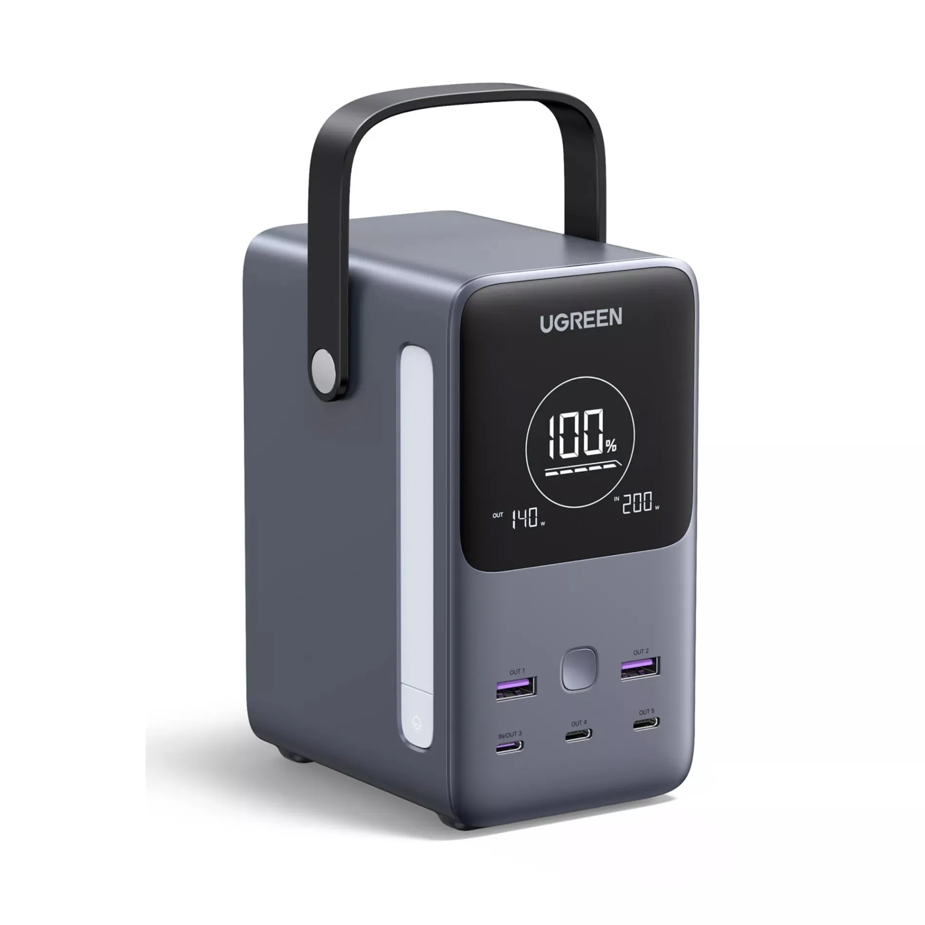 Batteria Esterna UGREEN PB770, 48000mAh, 300W, QC + PD, 2 x USB-A - 3 x USB-C, Grigio - immagine 1