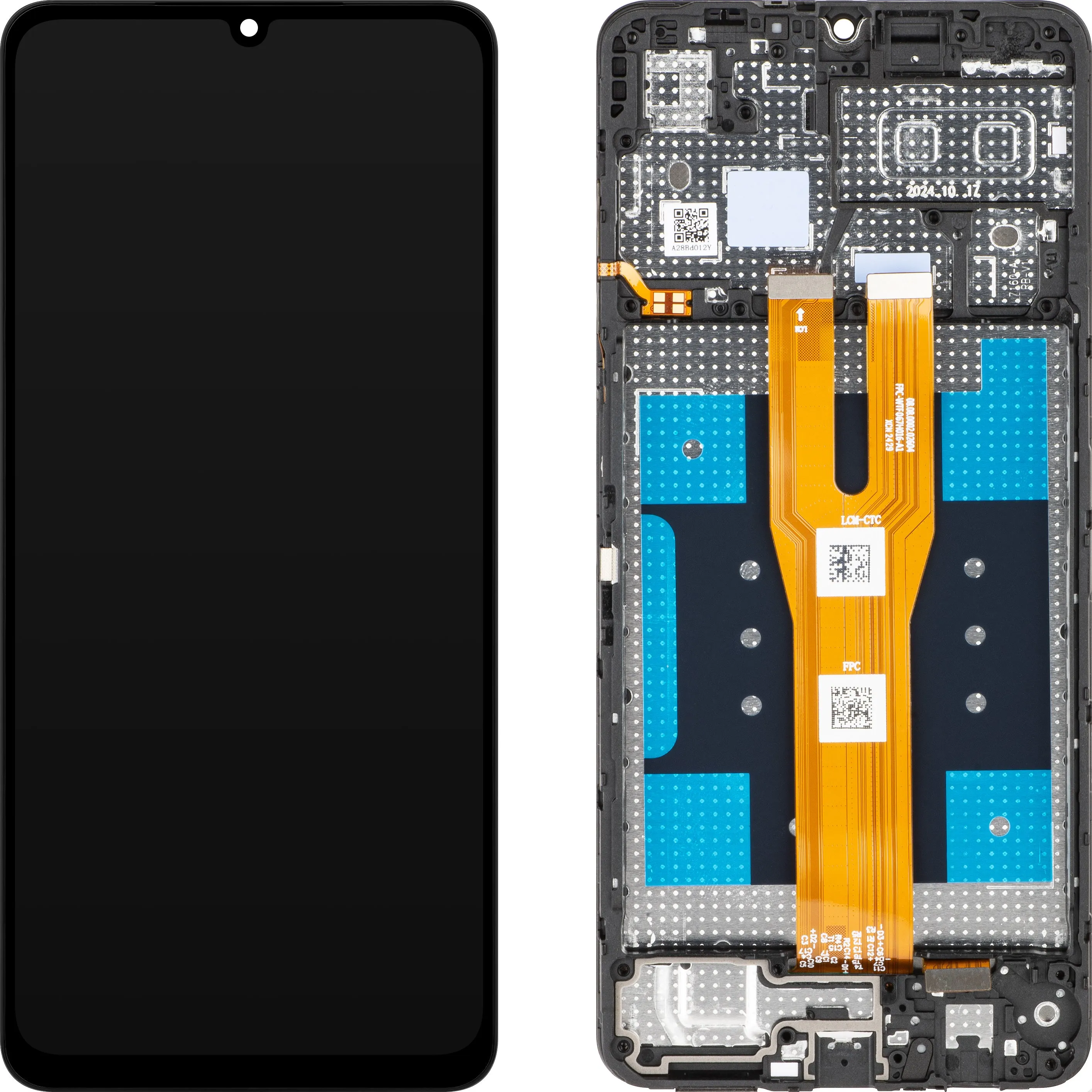 Display con Touchscreen Samsung Galaxy A06 A065, con Cornice, Nero, Service Pack GH81-26440A - immagine 1
