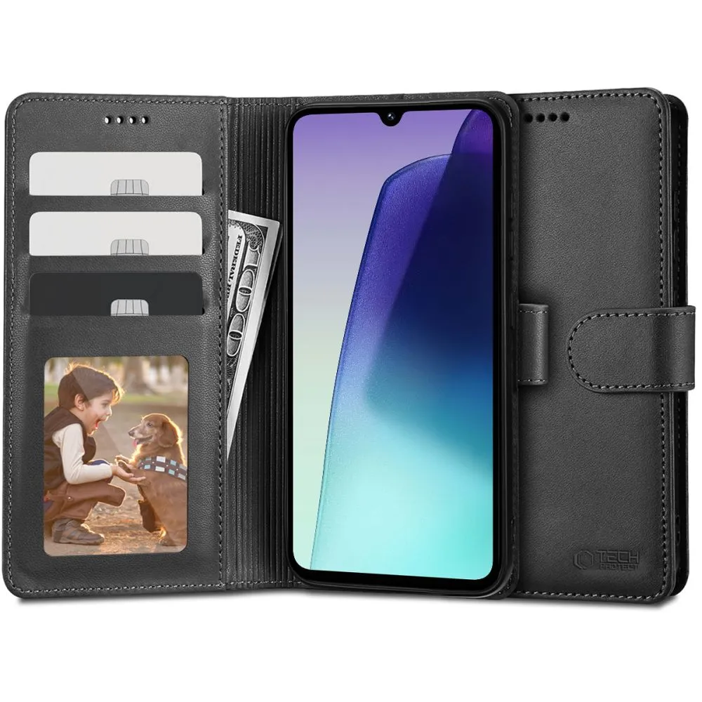Custodia per Xiaomi Poco C75 5G / C75 / Redmi 14C, Tech-Protect, Wallet, Nera - immagine 1