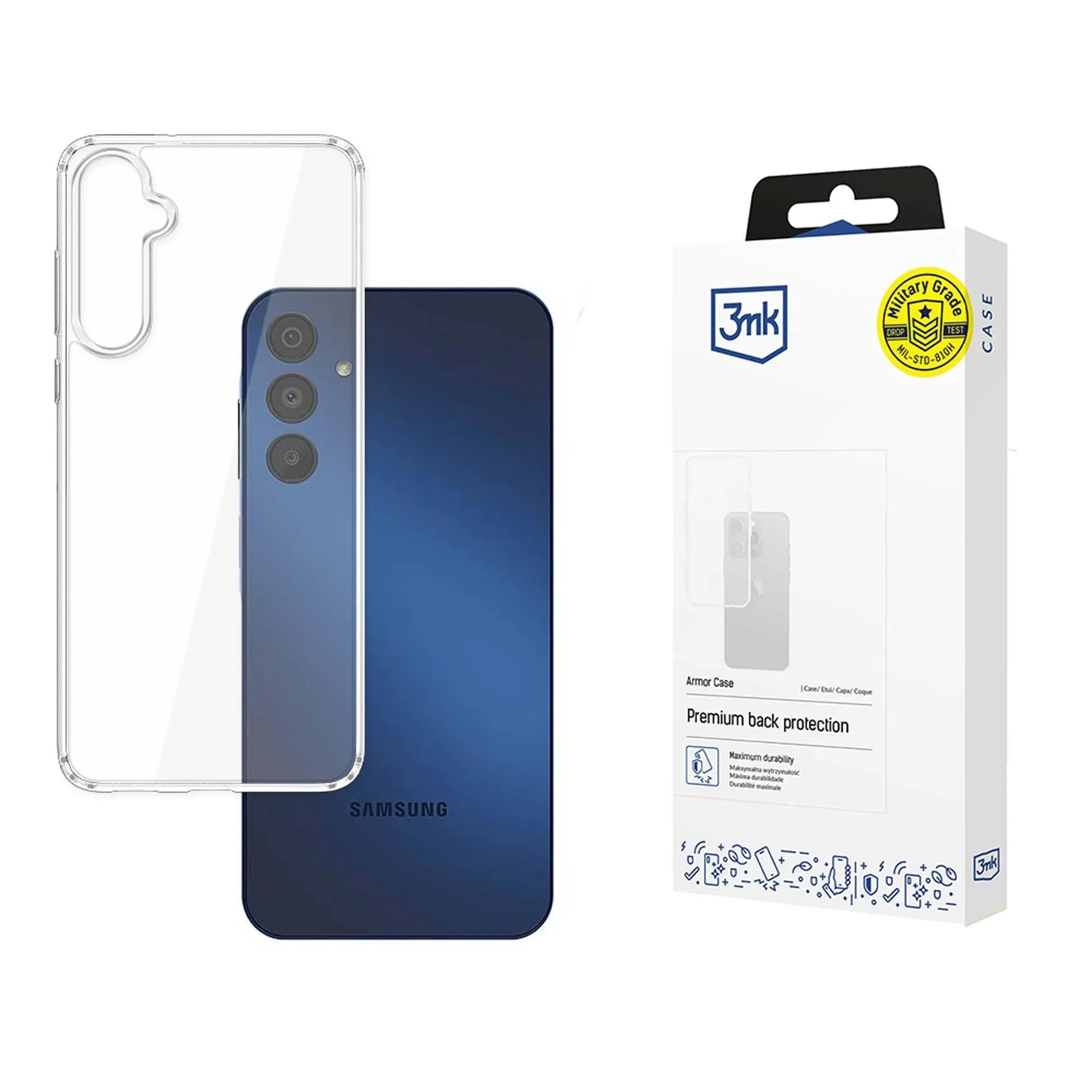 Custodia per Samsung Galaxy A16 5G A166 / A16 4G A165, 3MK, Armour, Trasparente - immagine 1