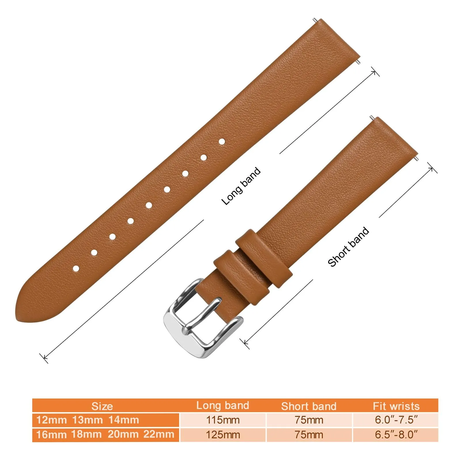 ANNEFIT Cinturini per Orologi per Uomo Donna, Cinturino in Vera Pelle con Sgancio Rapido, Larghezza della Banda 15mm (Marrone) - immagine 4
