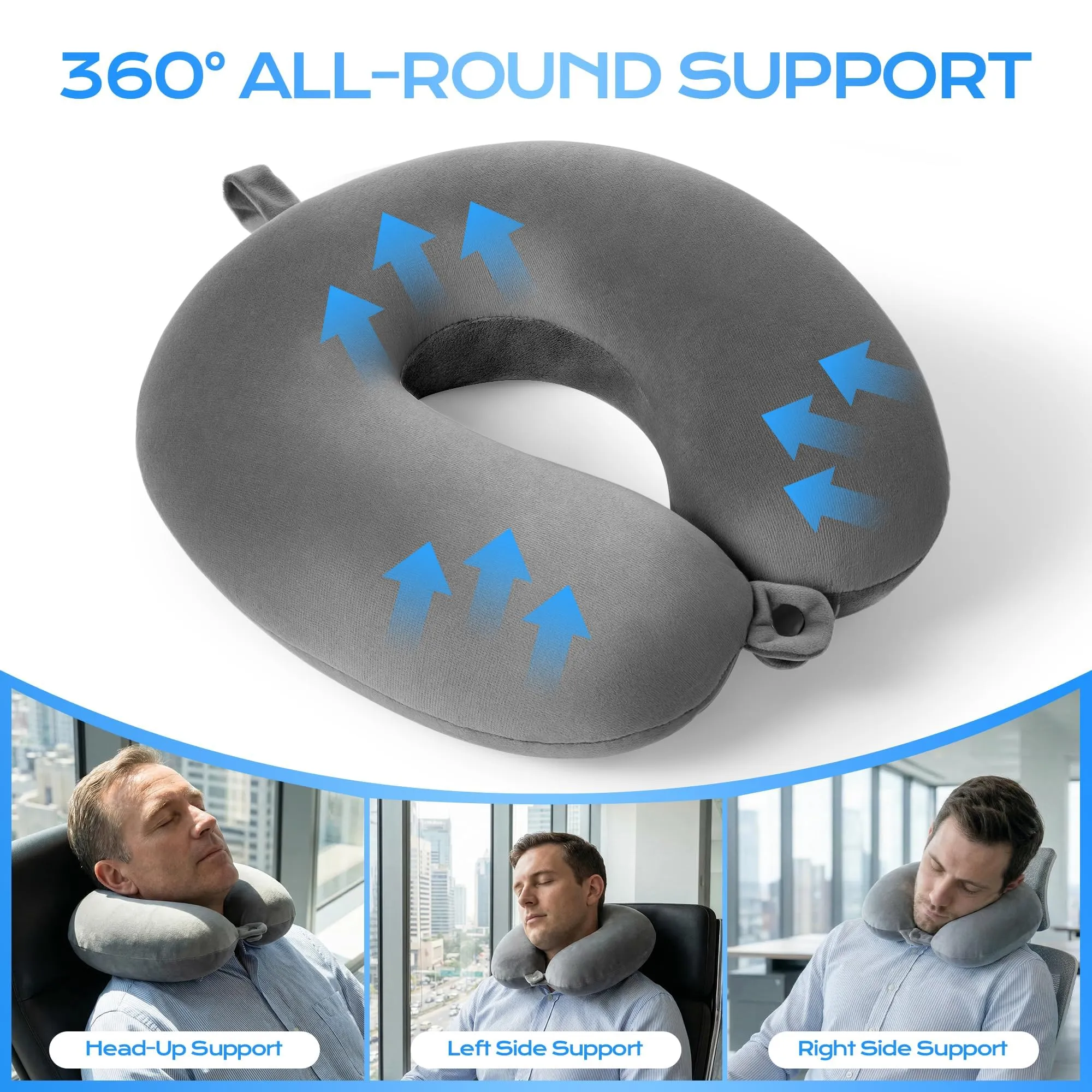 Leseed Cuscino da Viaggio, Cuscino Aereo Viaggio Memory Foam - immagine 3