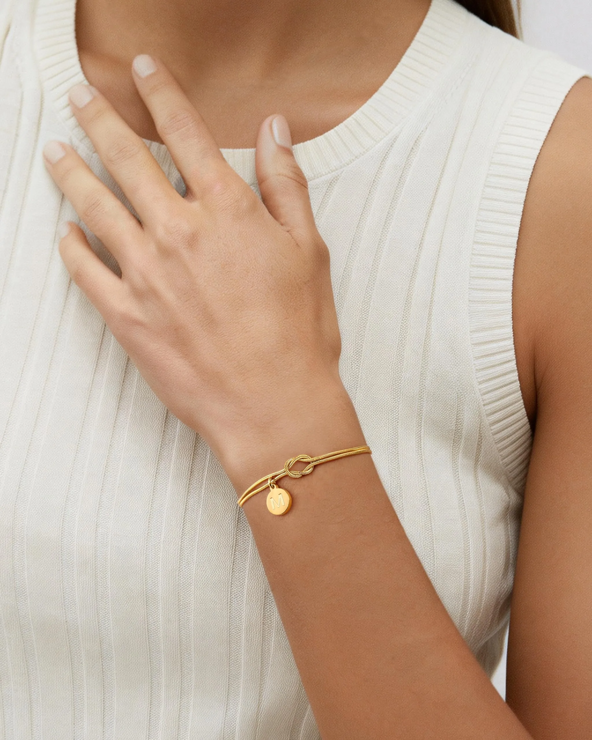 Bracciale Donna con Iniziali Bracciale Nodo Bracciali Donna Oro L - immagine 5