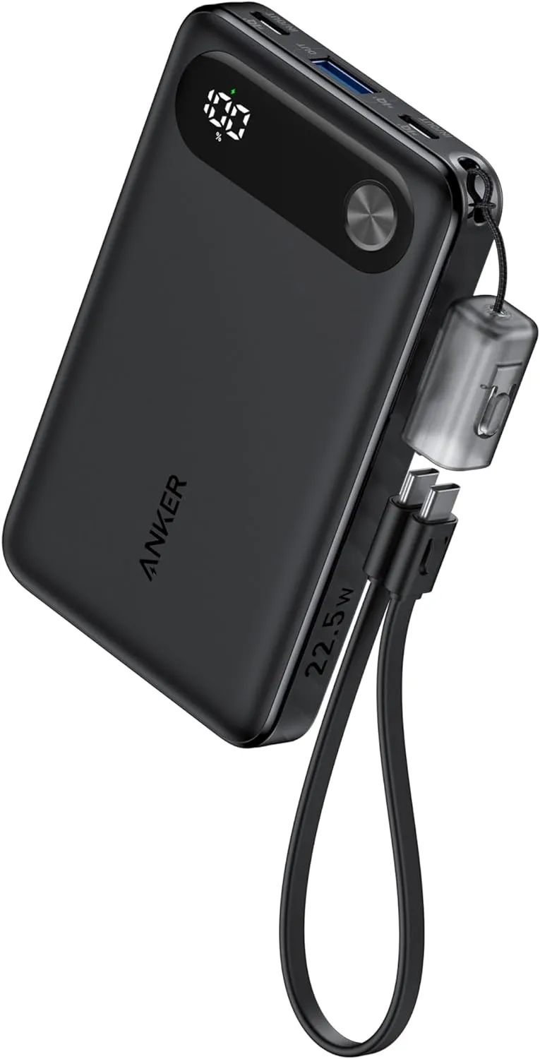 Batteria Esterna Anker PowerCore, 10000mAh, 22.5W, QC + PD, 1 x USB-A - 2 x USB-C, Nera A1257G11 - immagine 1