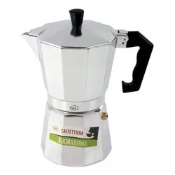 Caffettiera Alluminio 3 Tazze BUON AROMA Silver A112RA 3 - immagine 1