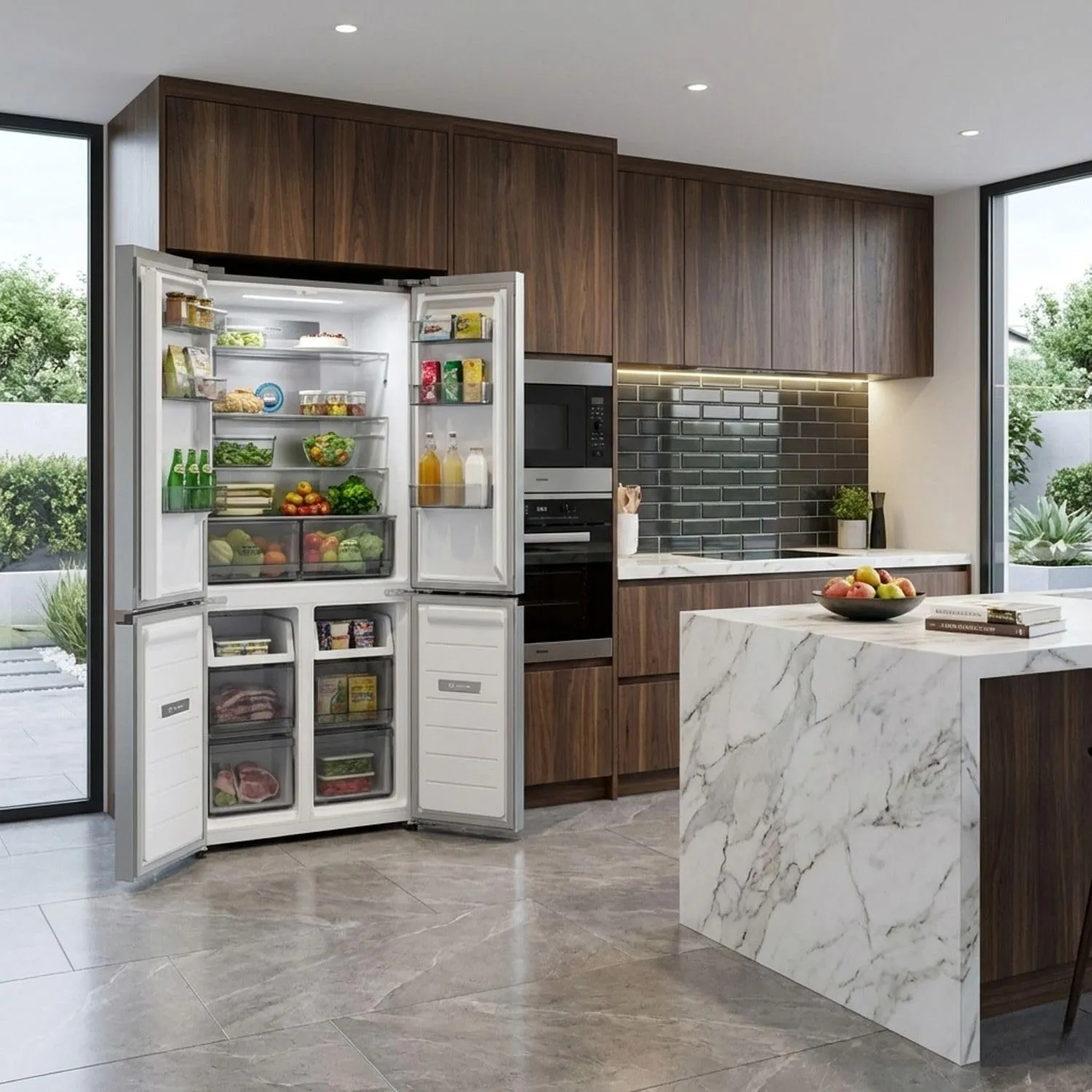 PYRAMIDEA Frigorifero stile Americano a 4 porte Side by Side completamente in ACCIAIO INOX FRG5004X - immagine 4