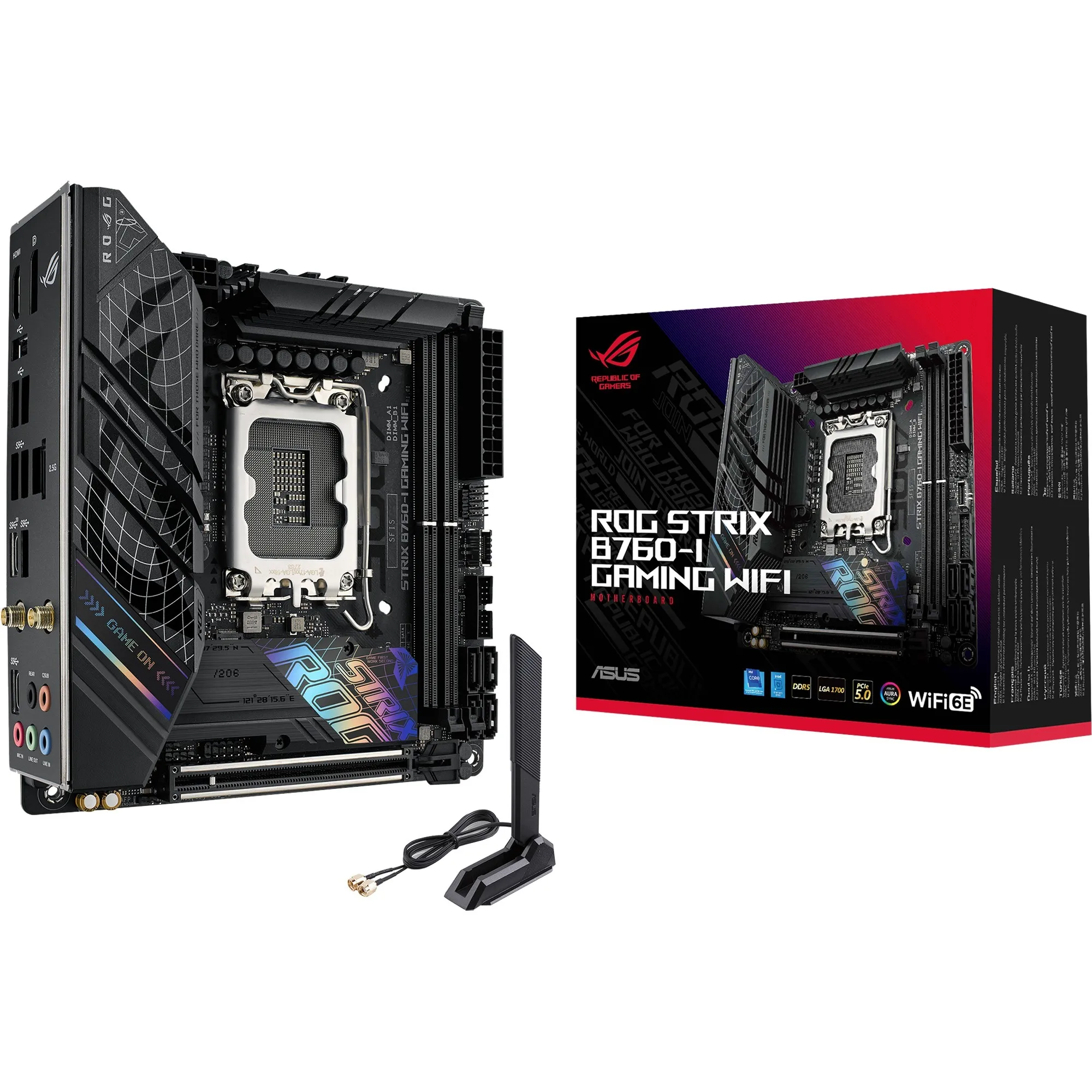ROG STRIX B760-I GAMING WIFI Intel B760 LGA 1700 mini ITX, Scheda madre - immagine 1