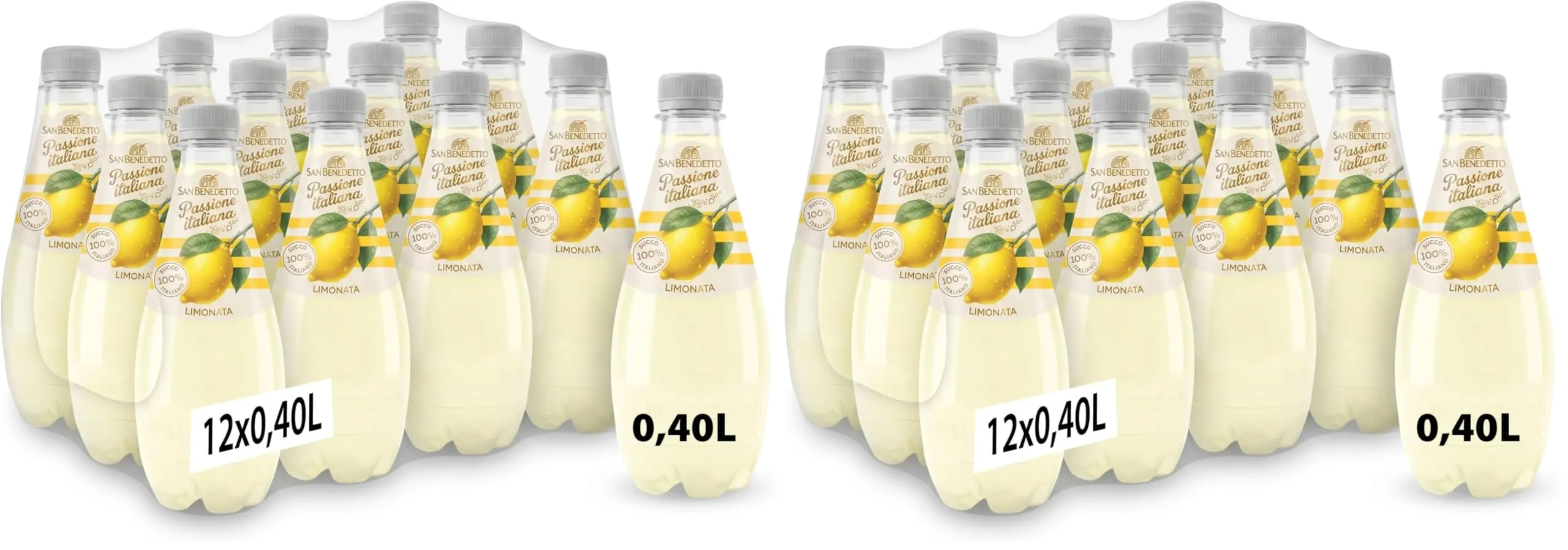 San Benedetto, Passione Italiana Limone, 12 x 400 ml, Bevanda Analcolica Tradizionale con limoni 100% italiani, Gusto Fresco e Frizzante, Perfetto per Ogni Occasione (Confezione da 2) - immagine 1