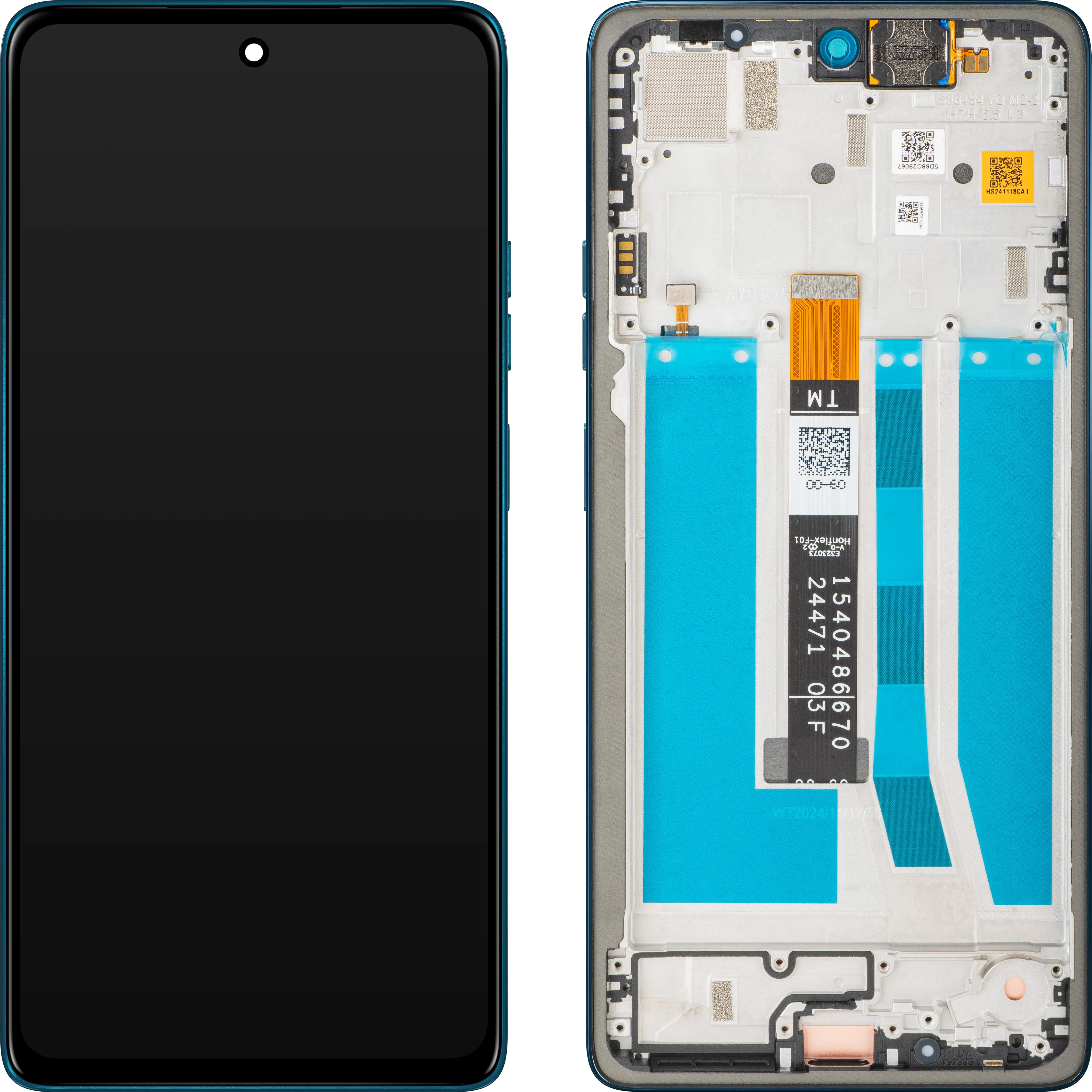 Display con Touchscreen Motorola Moto G75, con Cornice, Blu (Aqua Blue), Service Pack 5D68C29067 - immagine 1