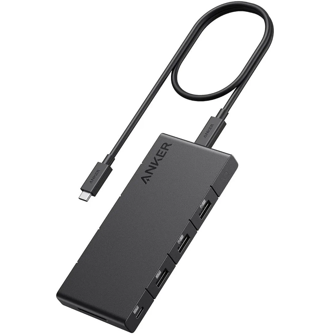 Hub USB-C Anker, 1 x USB-A 3.0 - 2 x USB-A - 3 x USB-C - 2 x HDMI - 1 x RJ45 - 1 x SD, Nero A83A2G11 - immagine 1