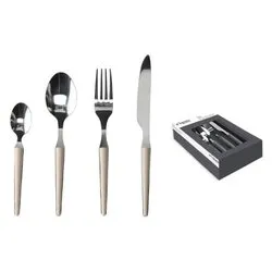Set posate tavola 24 pz Acciaio ZEN Crema e Cromo R7799242790 - immagine 1