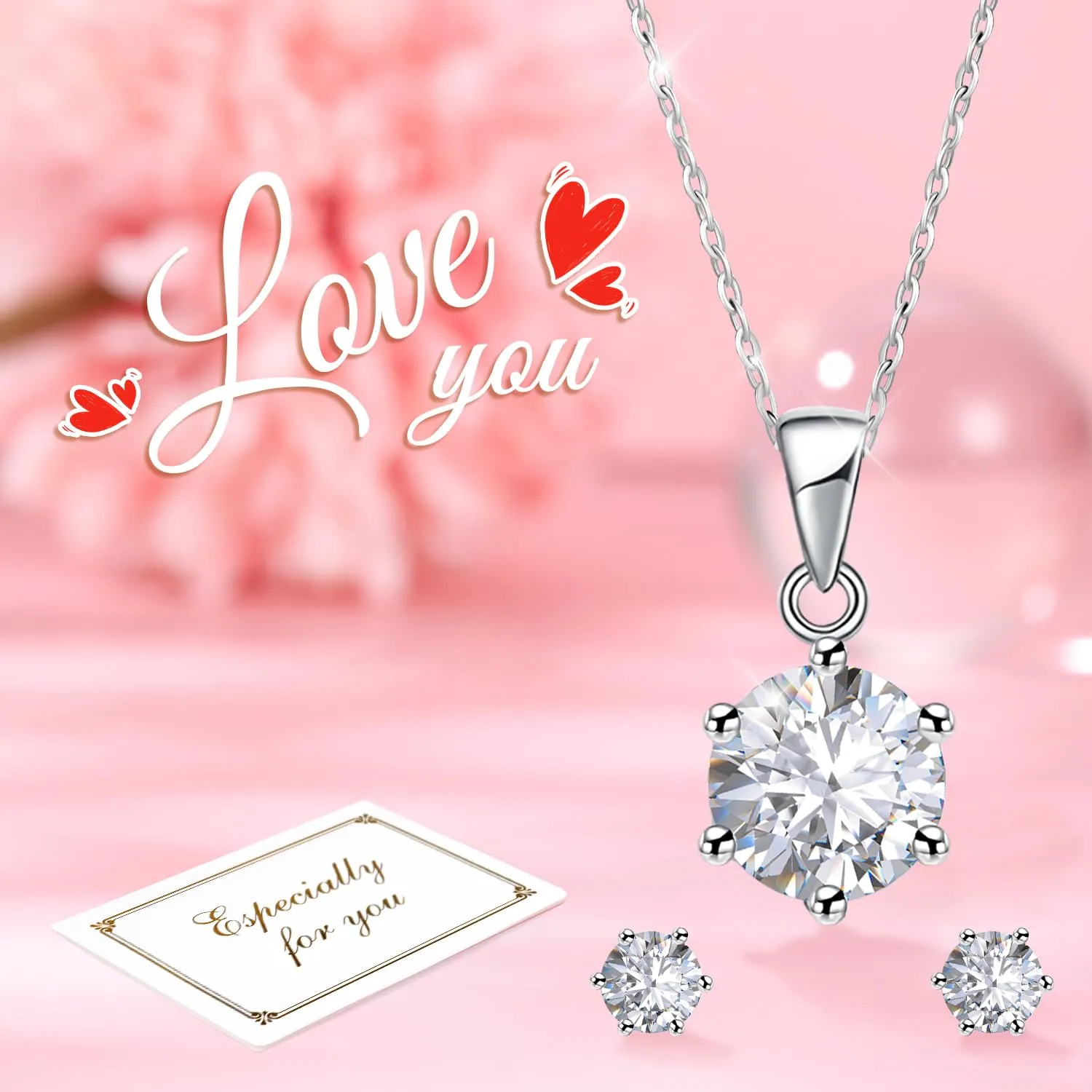 Miofula Rosa Stabilizzata Regalo Donna Compleanno,Rosa Eterna con Collana Orecchini Donna Argento,Rose Stabilizzate Regali Mamma Nonna,Fiori Scatola Regalo Fidanzata Natale San Valentino Anniversario - immagine 3