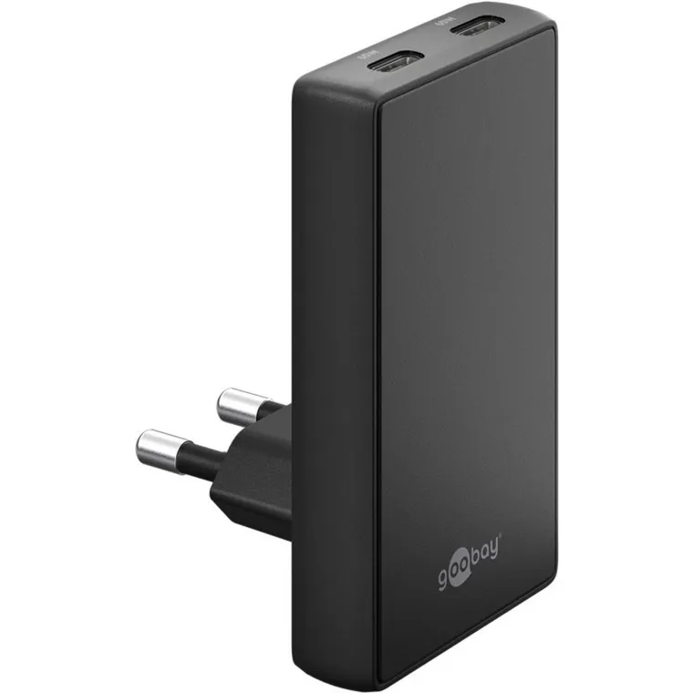 Caricatore rapido doppio USB-C PD GaN 90°, Caricabatterie - immagine 1
