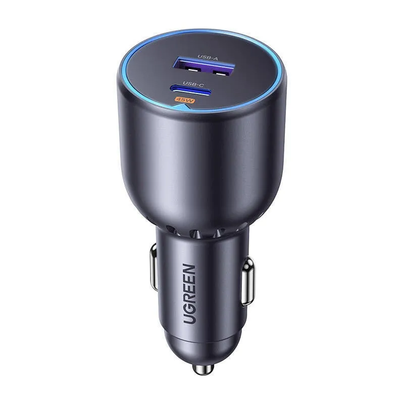 Caricabatterie da auto UGREEN EC701, 63W, 3A, 1 x USB-A - 1 x USB-C, Nero - immagine 1
