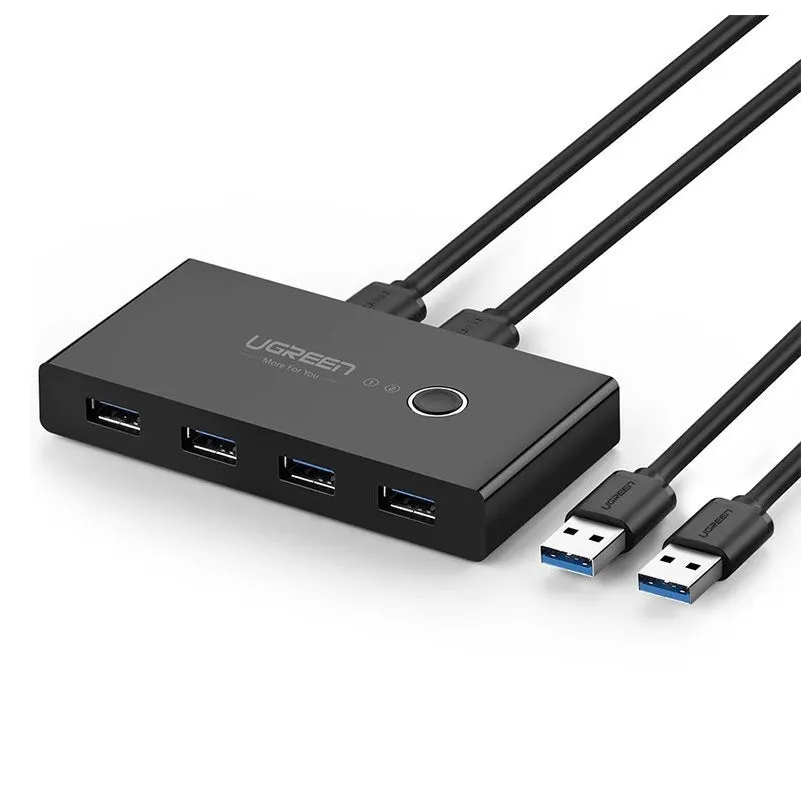 Switch USB UGREEN US216 (30768) Two Sharing Box, 4 x USB-A 3.0, Nero - immagine 1